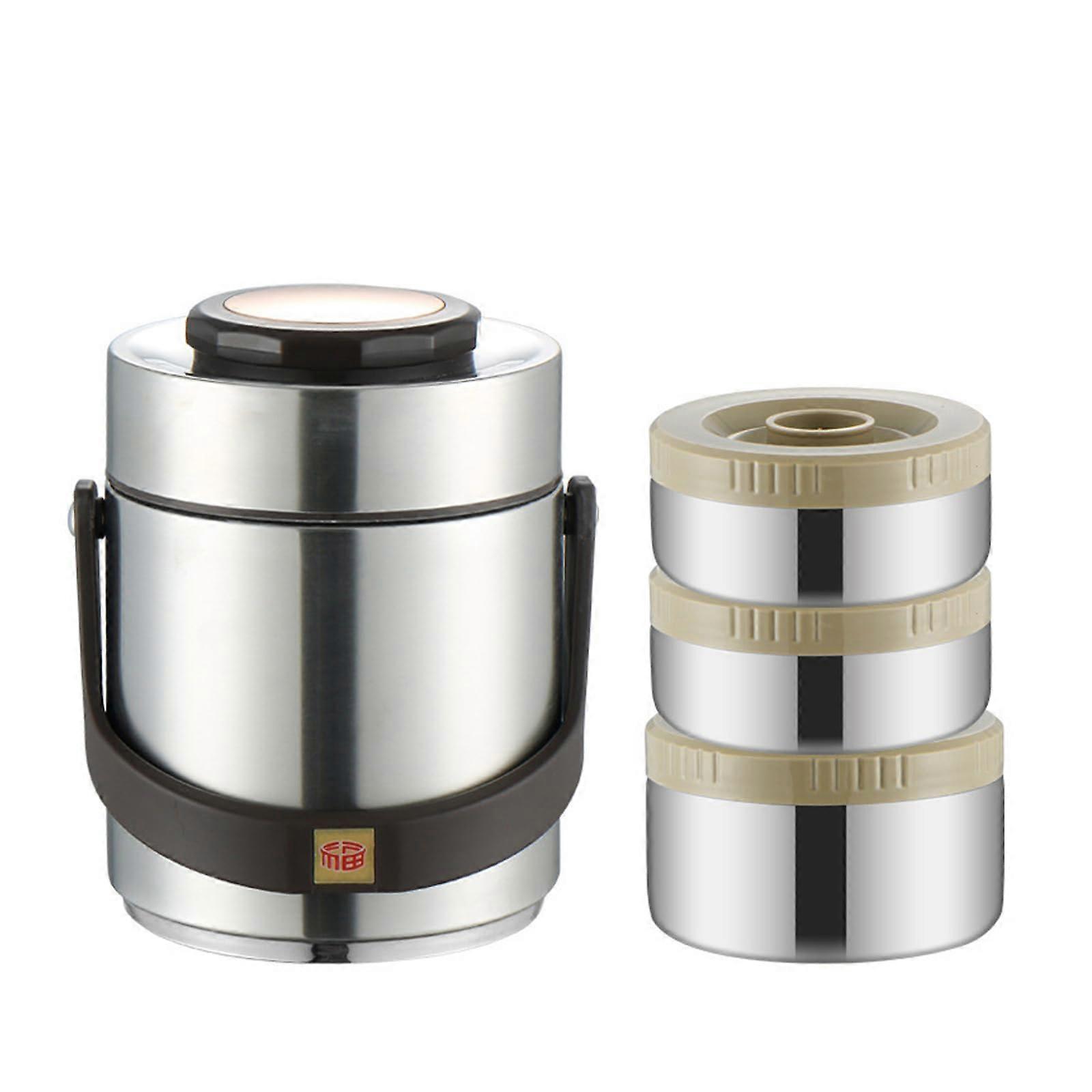 Nonrust Steel Insulated Food Container 3 Layer Stackable Bentos Box Leak Proof Office Travel Outdoors