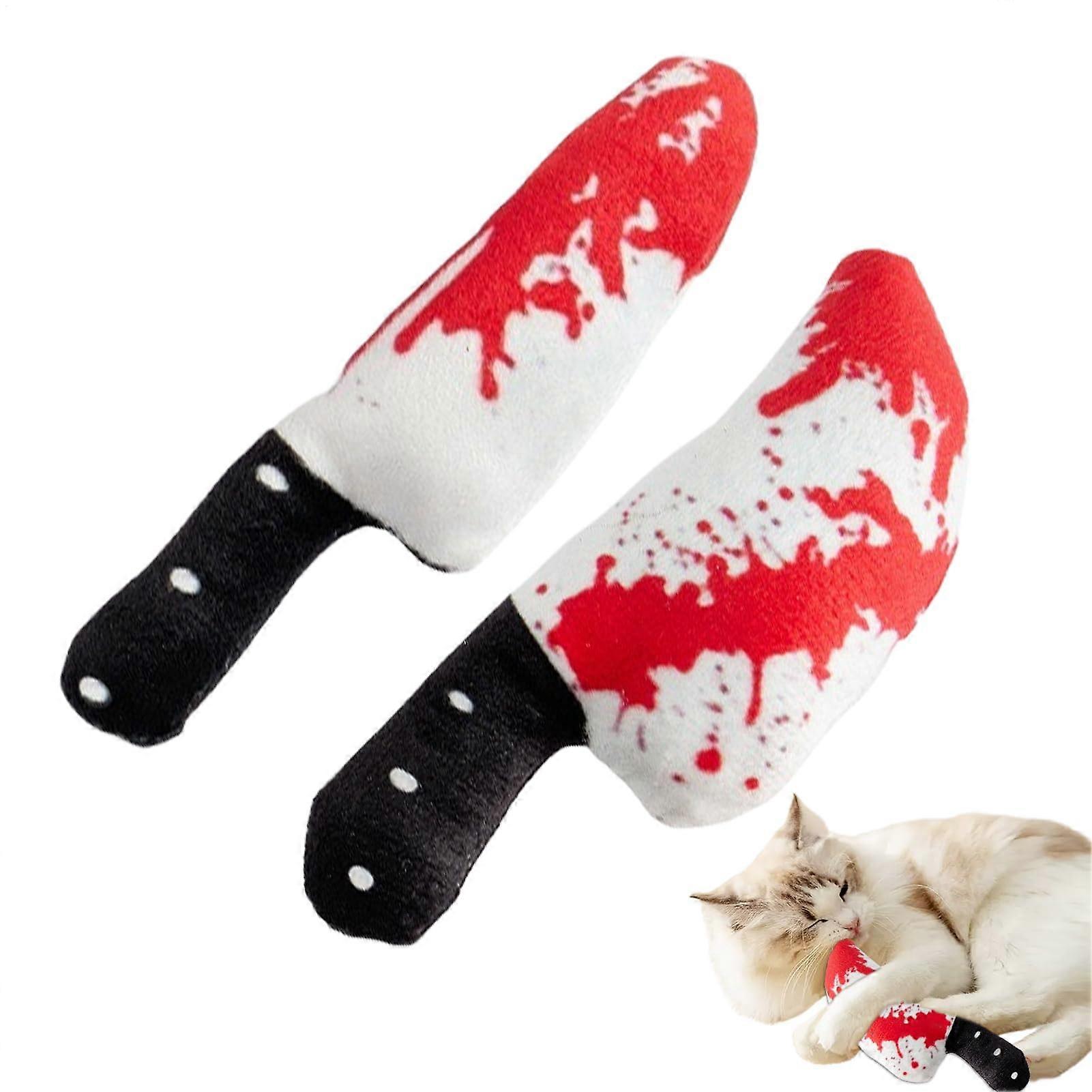 Cat Chew Toy with Catnip Plush Scratcher Bloody Cutter Design for Training and Hunting Play