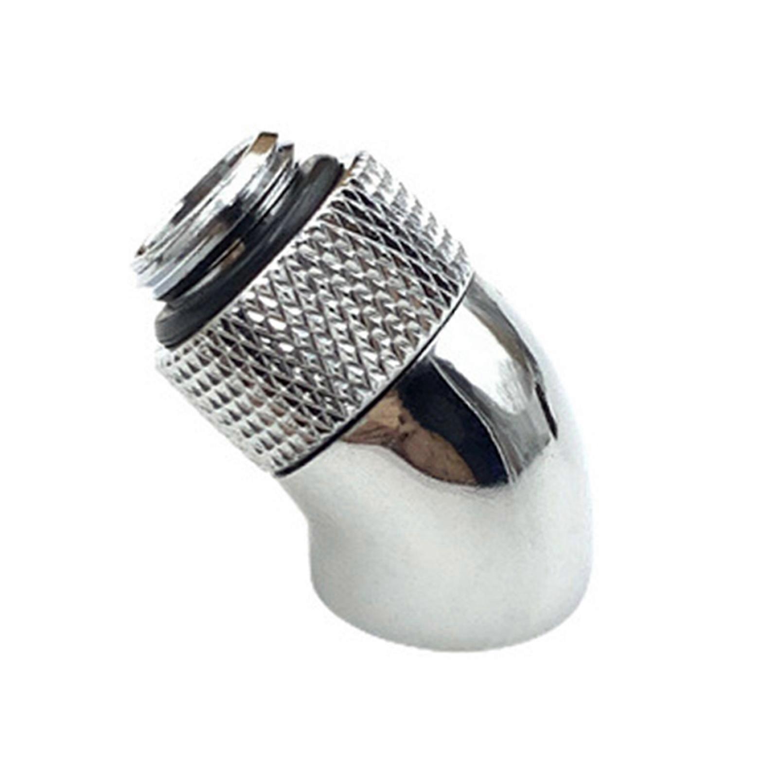 Leak Proof Metal Water Cooling Elbow Adapter Connector With 45 Degree Rotating Enhances Cooling System Compatibility  silver