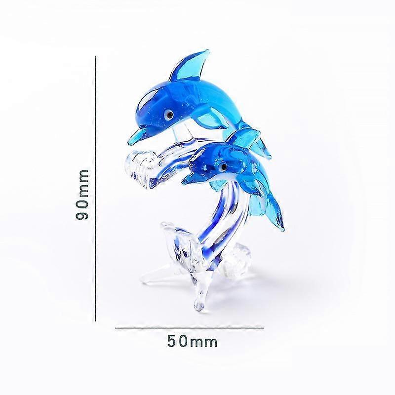 Glass Dolphin Figurines Tabletop Decorative
