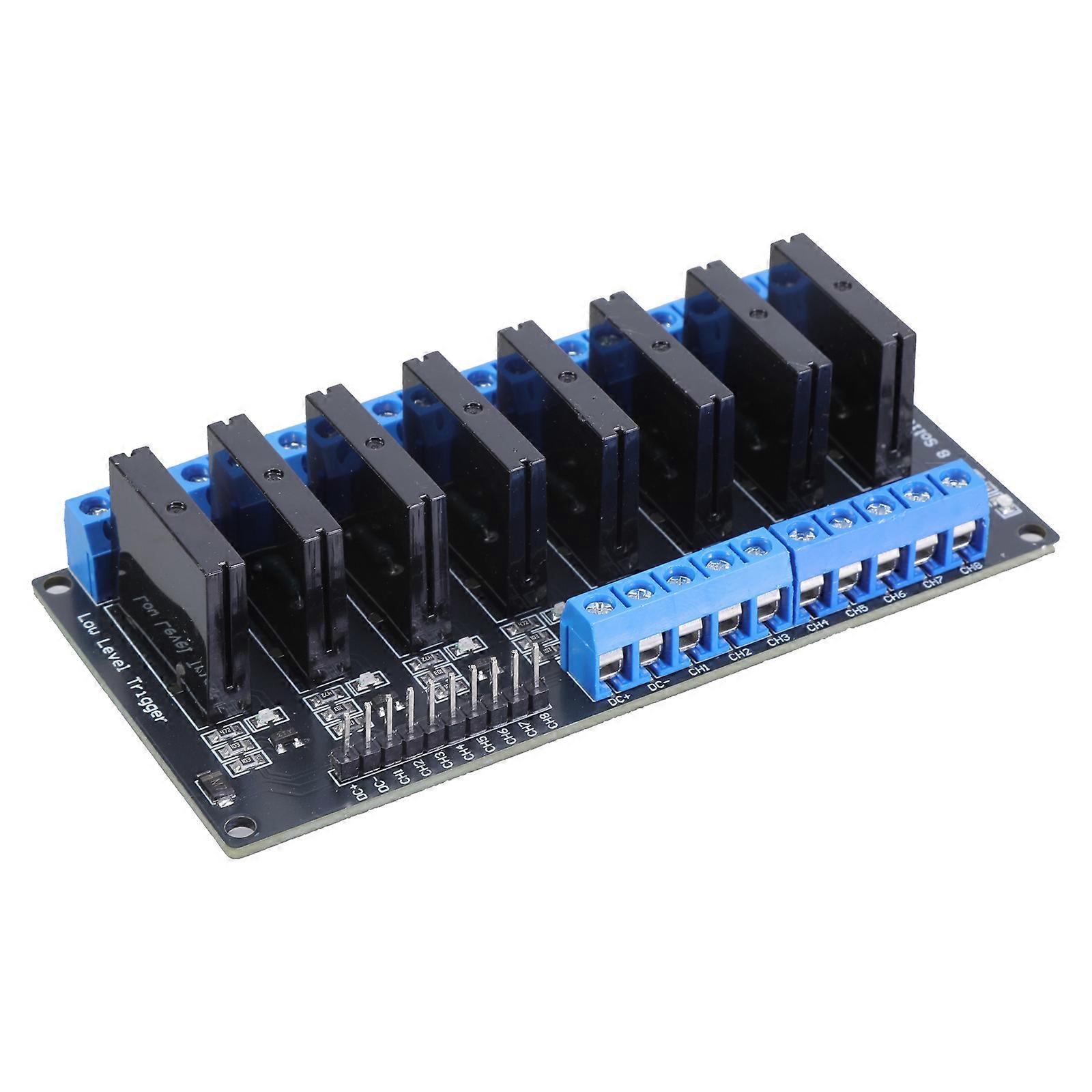 8 Channel Solid Relays Module DC5V 12V 24V High/Low Level Triggering Option For Electronics Experiments PLC Driver Multicolor