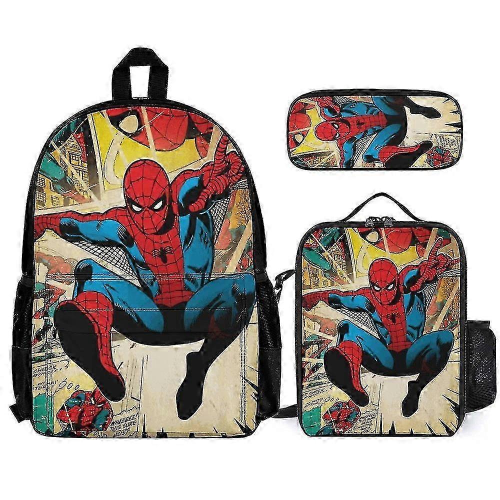 Spider-Man 3Pcs Backpacks Sets with Lunch Bag And Pencil Case w