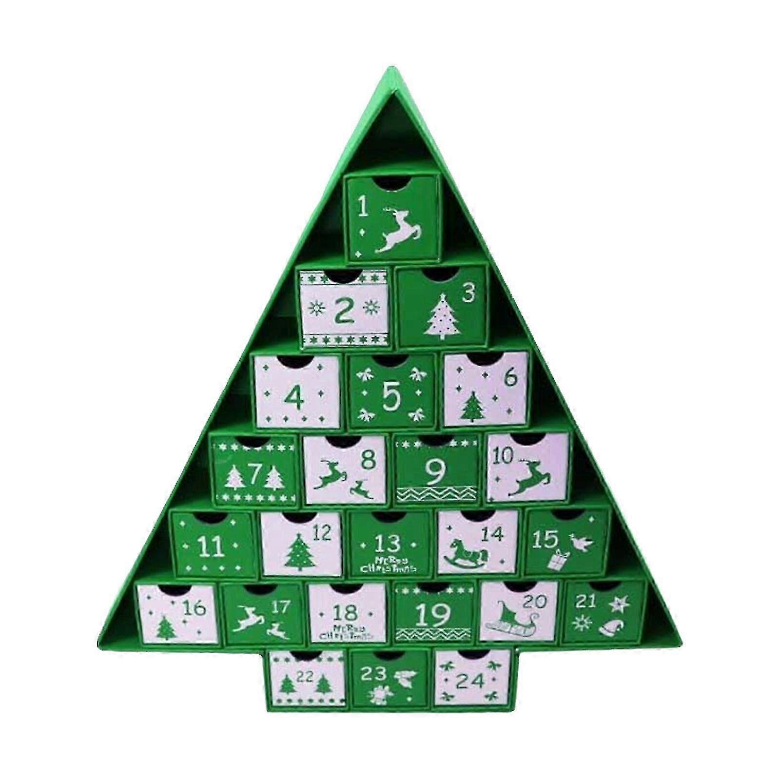 Tree Shape Countdown Calendar for Christmas 24 Days Advent Celebrating