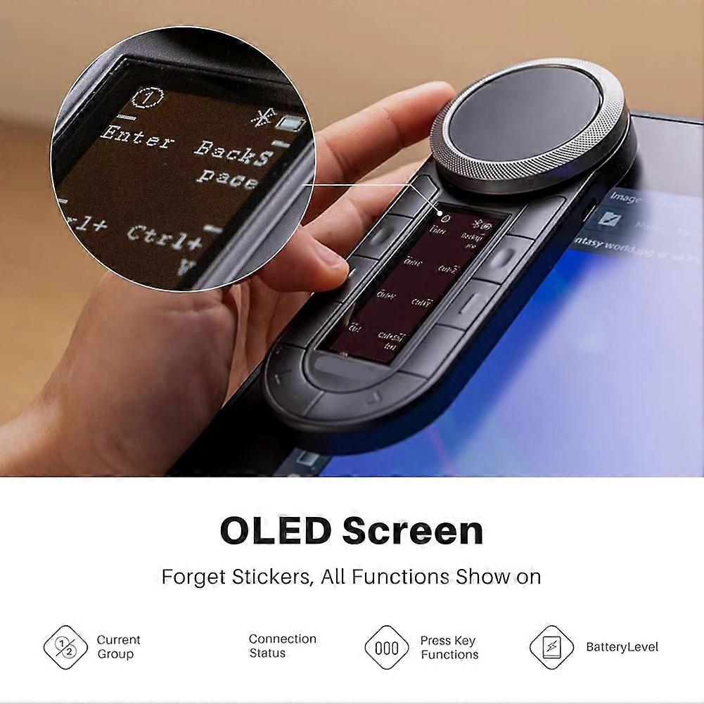 Keydial Remote Mini Wireless Keyboard Dual-Dial Controller Bluetooth Connect to Computer for Windows