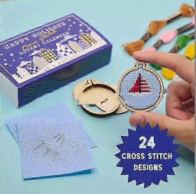 Advent Embroidery Kit for Christmas with 24 Day Countdown