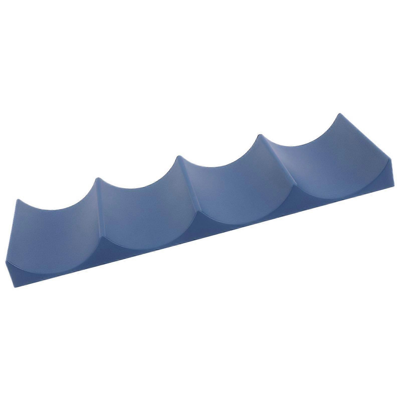 Wine Bottle Rack with Curved Groove for Bar Counter Storage, SpaceSaving Blue 30x10x2.5cm