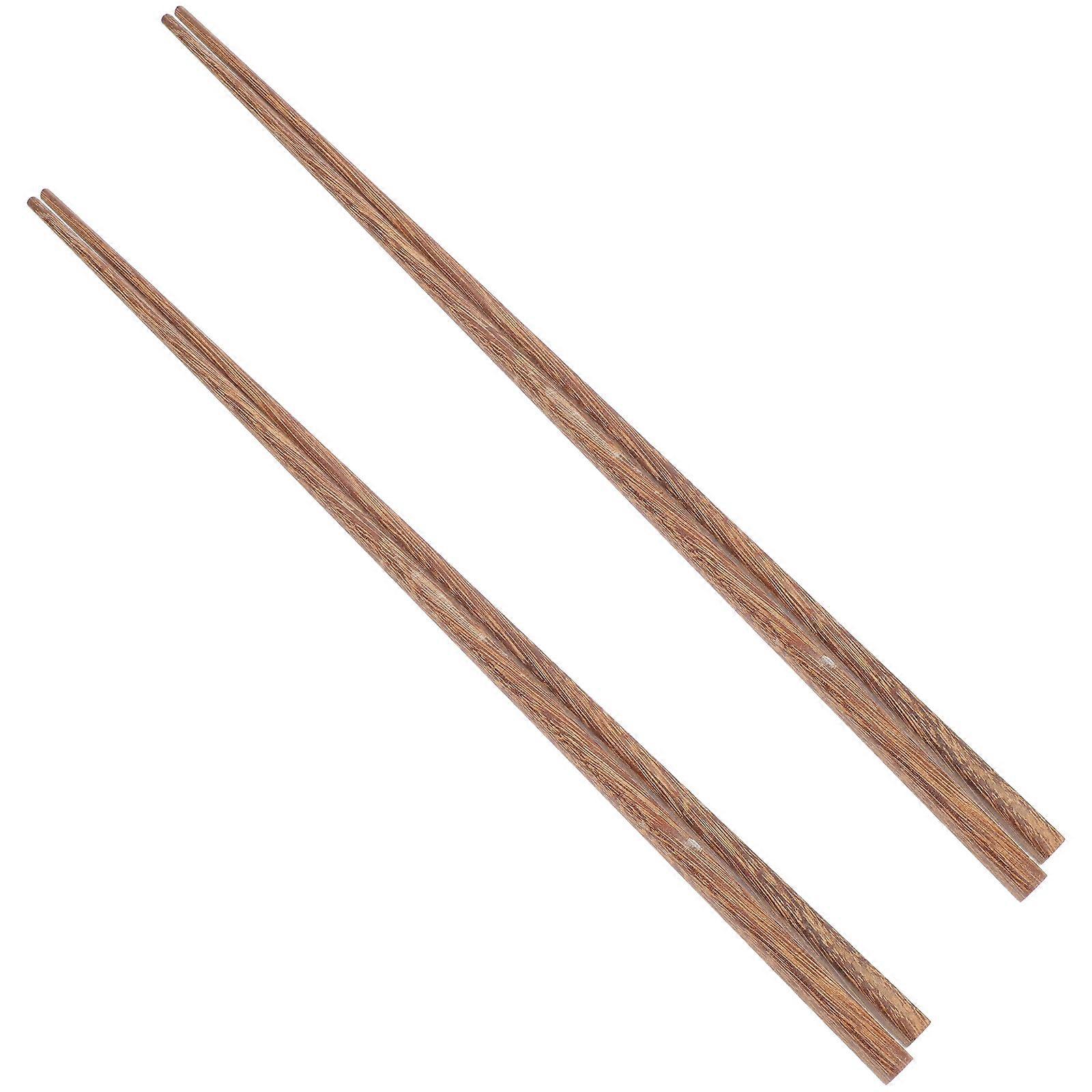 Reusable Wood Chopsticks 2 Pairs Long Handle Kitchen Utensil Light Brown Precision Handling For Grilling And Stir-Frying
