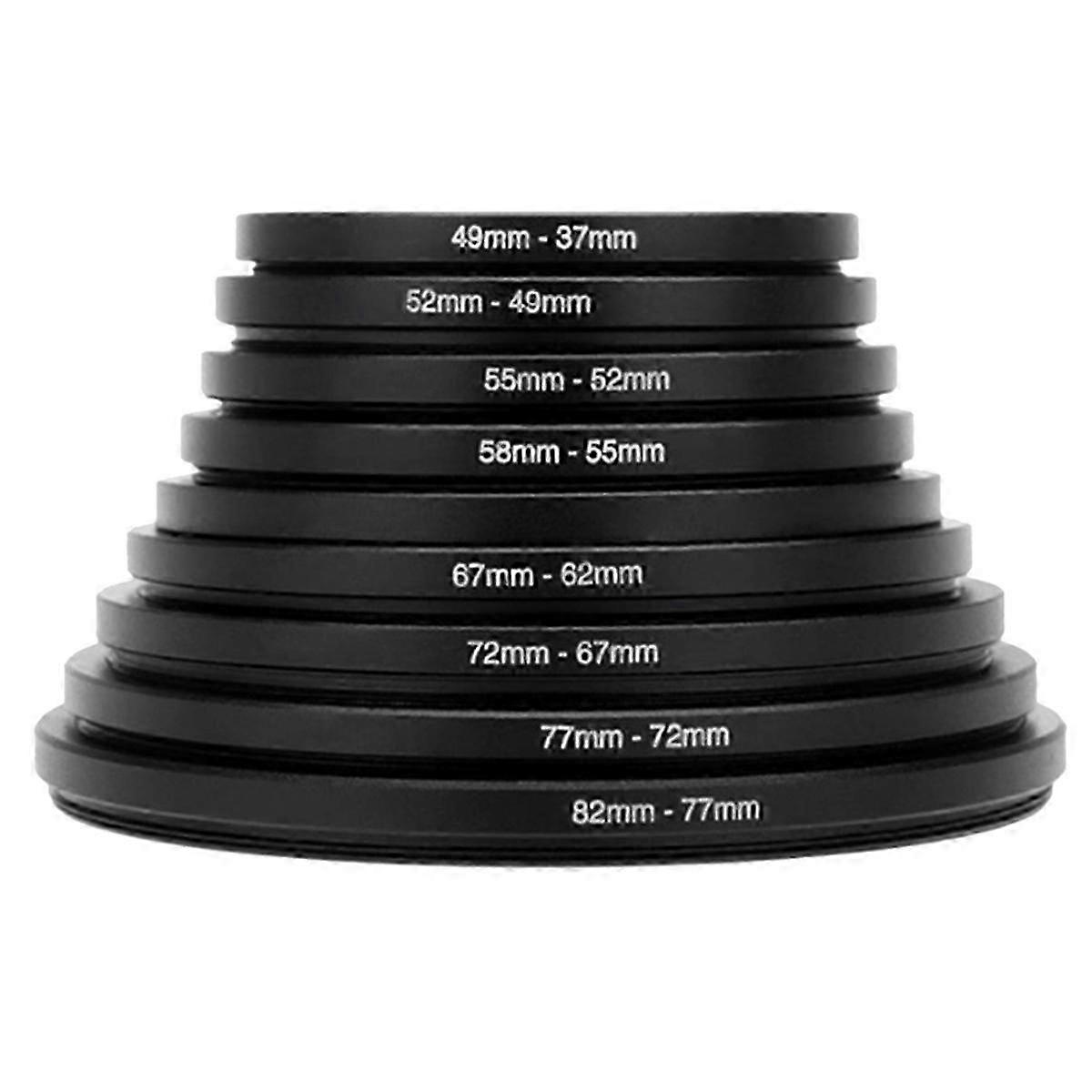 9Pieces Camera Lens Filter Down Ring Adapter Metal Filter Adapter hwy