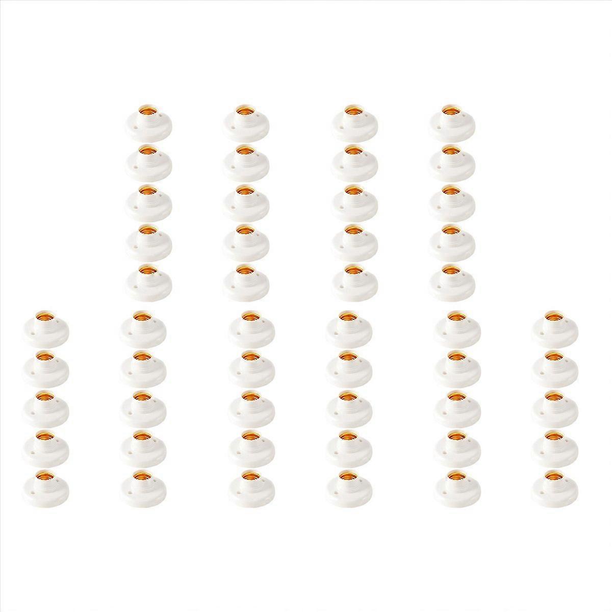 50Pcs E27 Plastic Screw Lamp Holder Round Lamp Holder Bulb Socket Holder Adapter