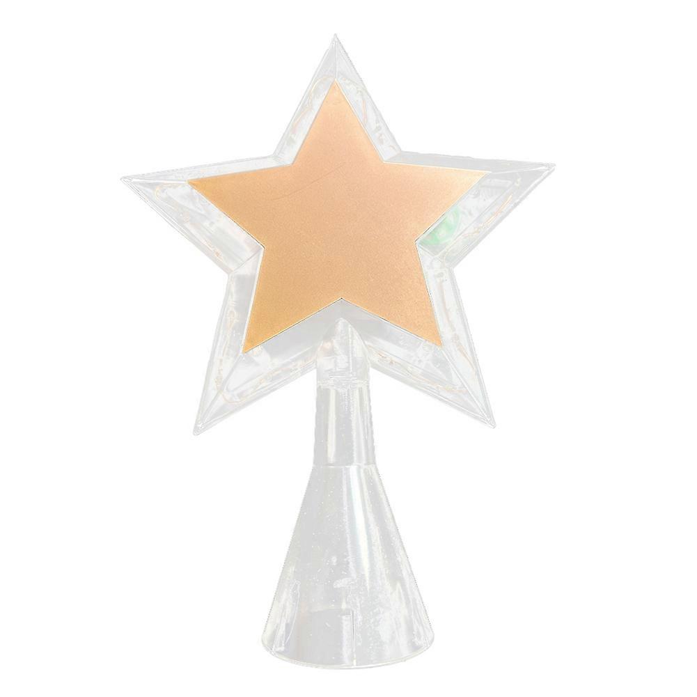 Christmas Glowing Tree Five-Pointed Star Topper Transparent LED Shining Lamp Xmas Colorful Ornaments