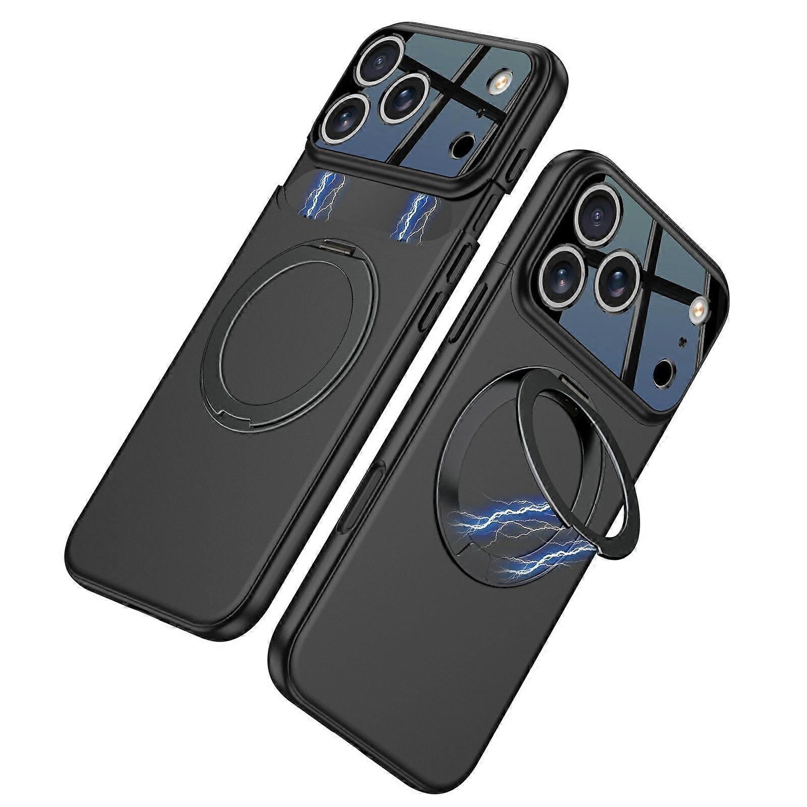 For iPhone 17 Pro Case Detachable Camera Frame Contrast Color Magnetic Rotary Kickstand PC Phone Cover