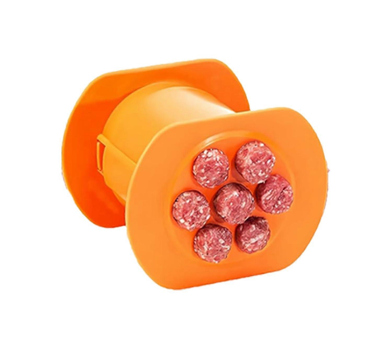 Manual Sausage Stuffer Machine with Meat Strip Squeezer for Quick Home Sausage Making (Orange)