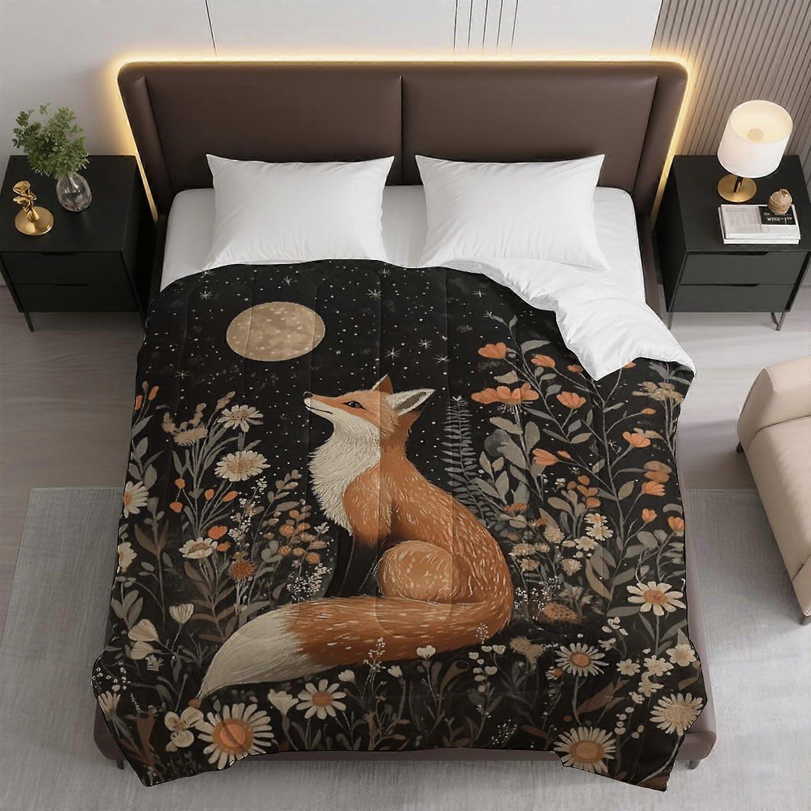 Comforter Bedding Soft Warm All Seasons Quilt Fluffy Lightweight Polyester Bed Blanket 229x229cm