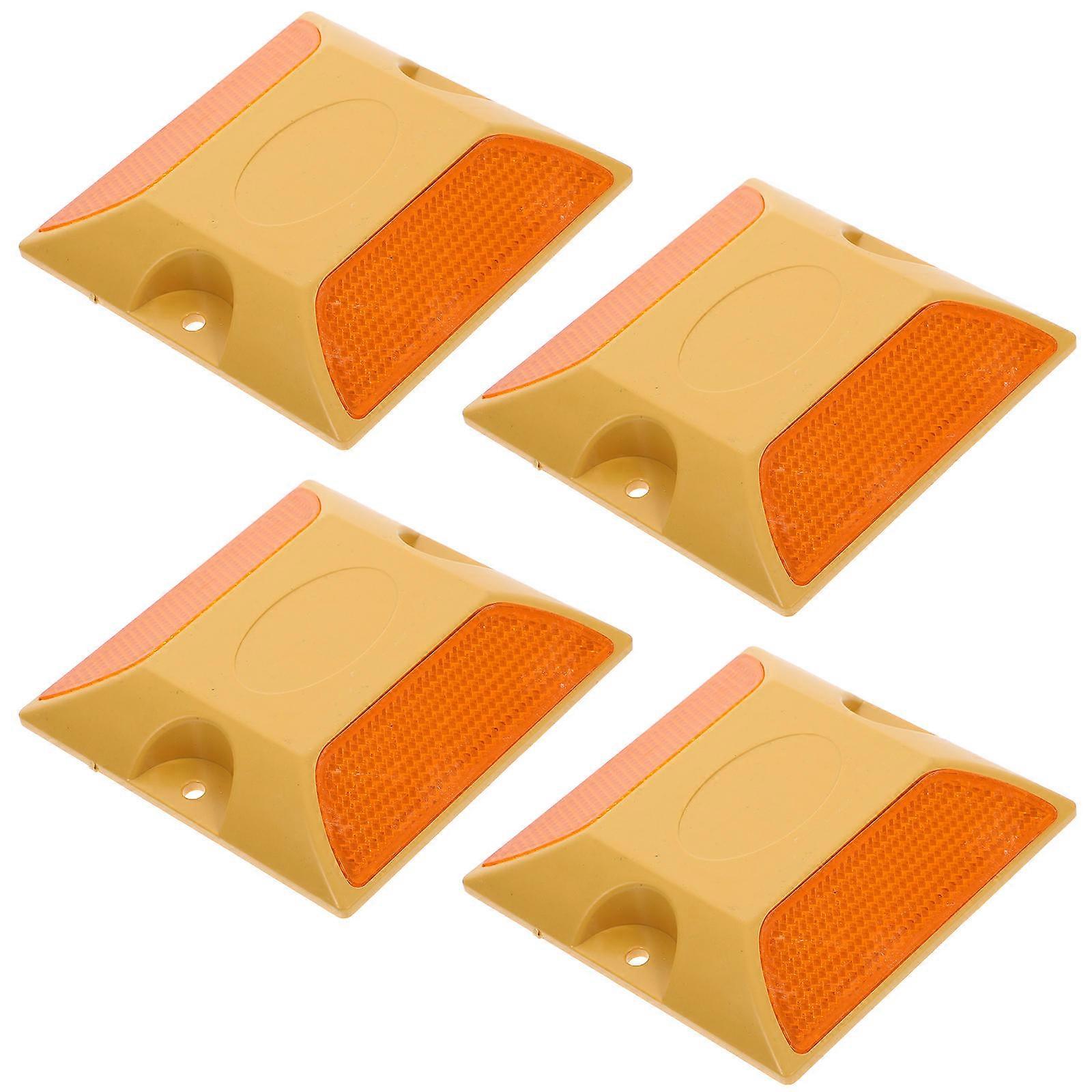 Reflective Road Studs for Driveway Markers Plastic High Visibility Easy Installation Multi 4pcs