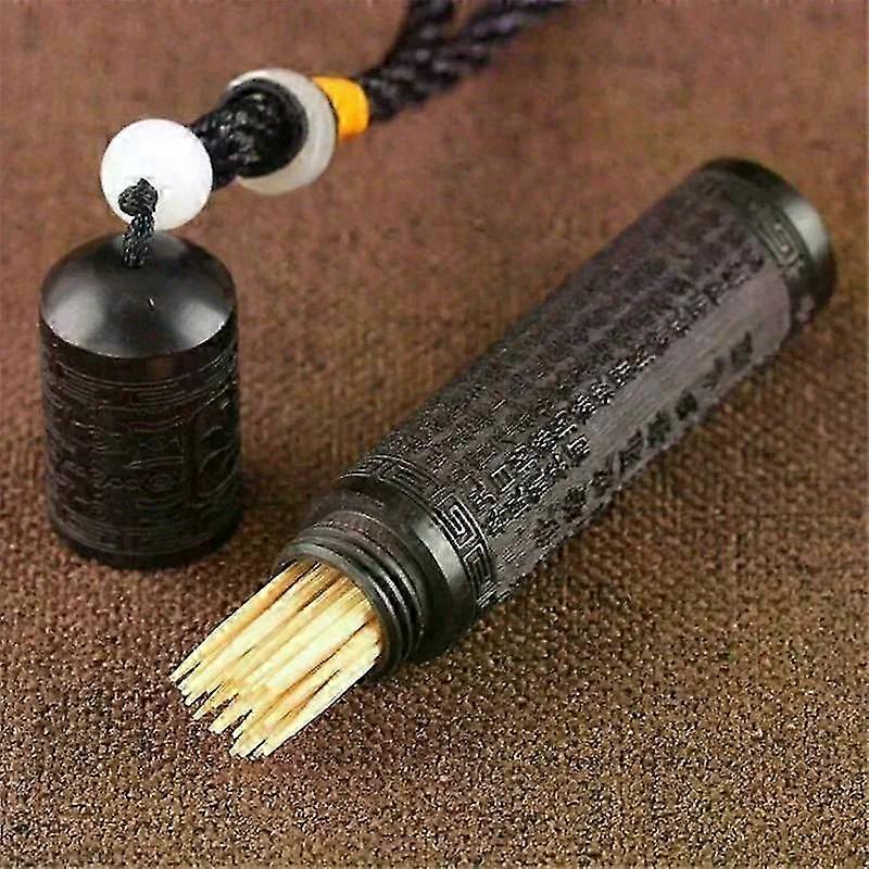 1PC Creative Toothpick Holder Solid Wood Toothpick Box Kitchen Tools Portable Tooth Pick Holder