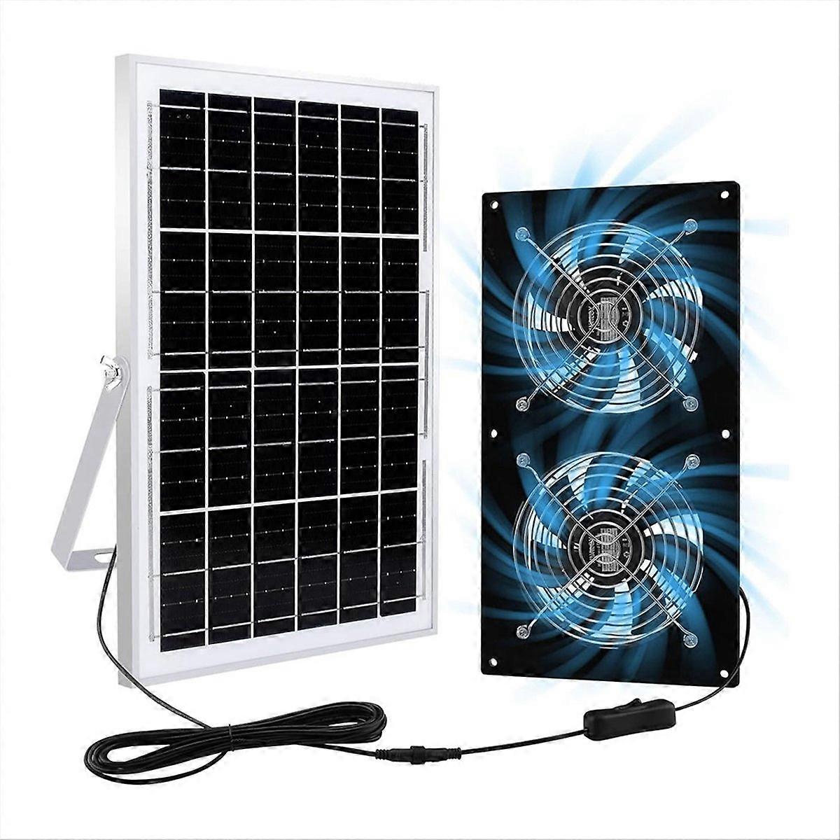Solcellevifter og drevet vifte med 15W panel