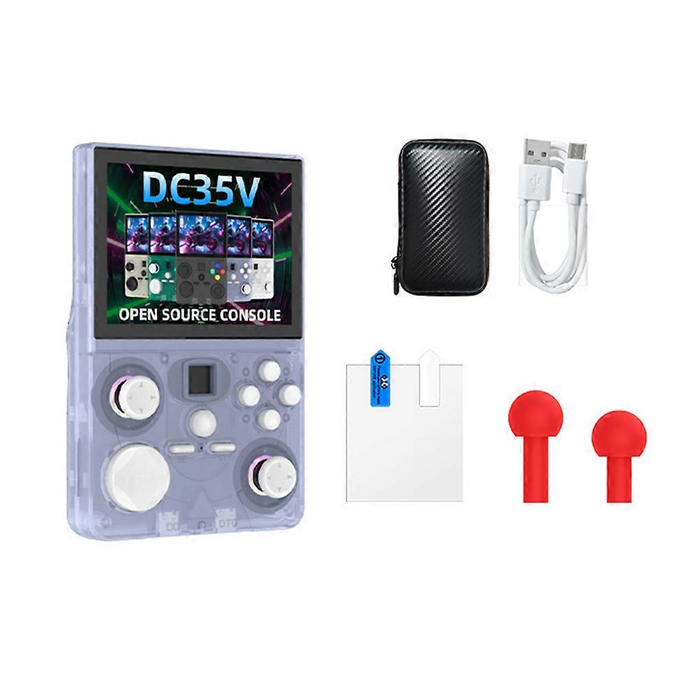 DC35V Open Source Handheld Game Console 64GB 3.5Inch IPS Screen Portable Pocket Video Player Supports 30+ Emulator Blue