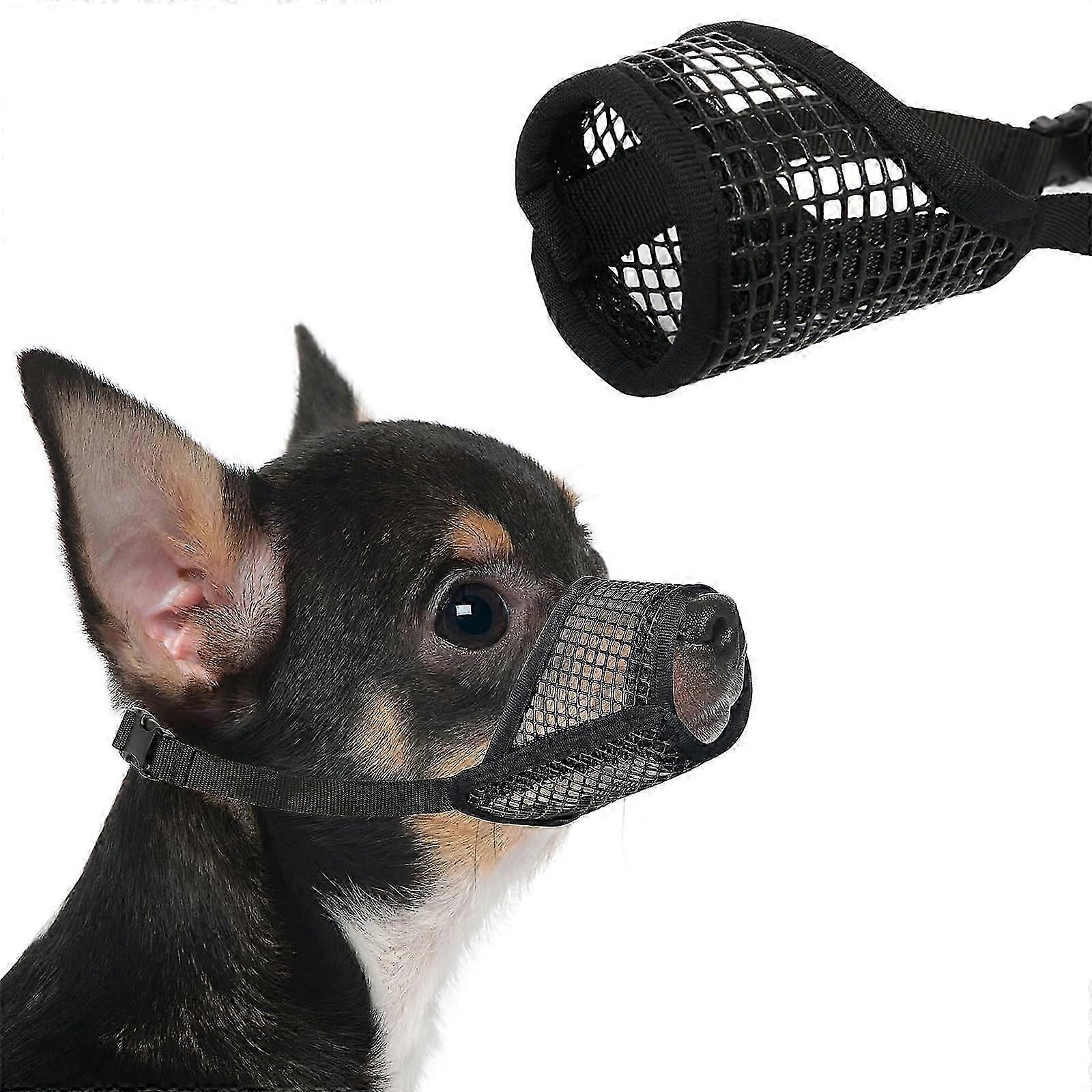 Muzzle for Dogs Adjustable Loop Breathable Soft Muzzle Small/Medium Dogs Black XS Prevents Biting Chewing Barking