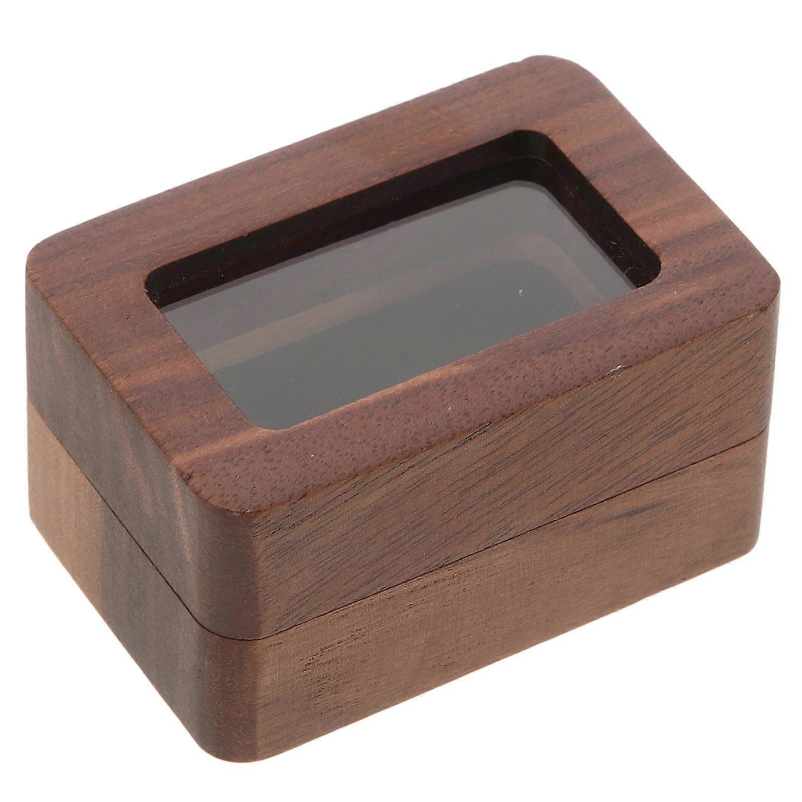 Couple Rings Wood Box Wedding Engagement Ring Case 1 Set Storage Solution