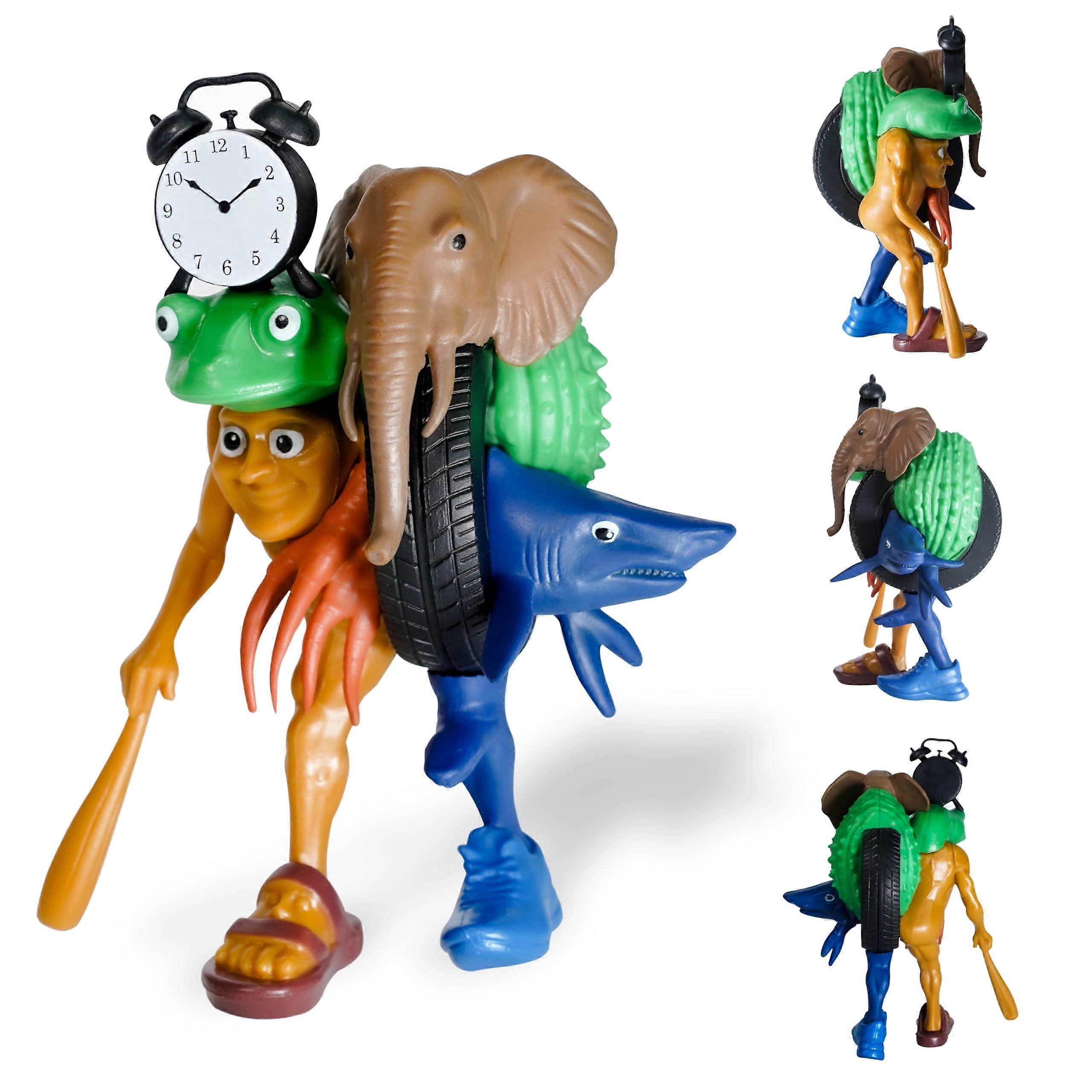 Funny Meme Collectible Figure  Durable 3D Printed Detachable Humor Fusion Desk Toy Decor