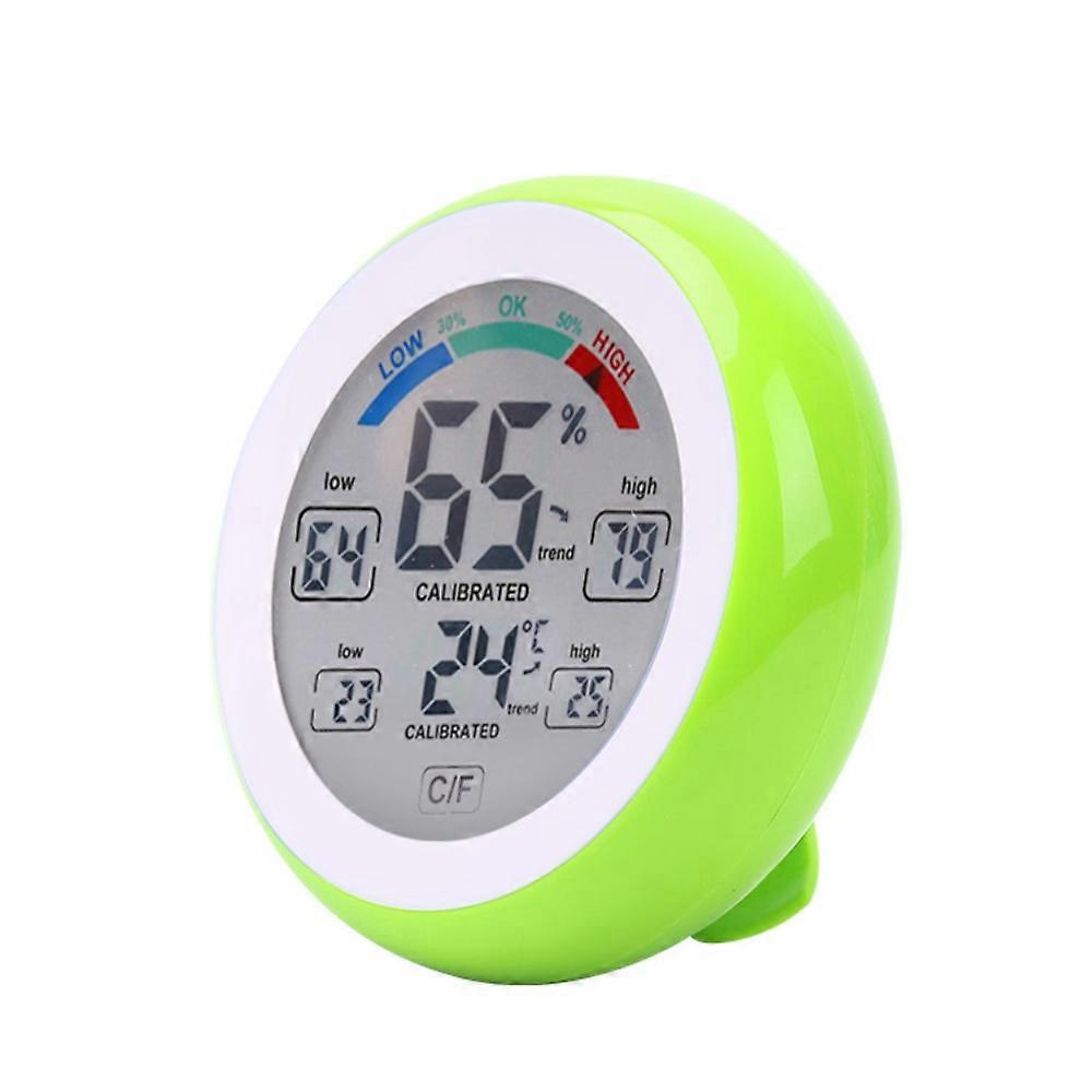 LCD Display Digital Thermometer Hygrometer Touch Screen Precision Temperature Humidity Meter Portable Circular