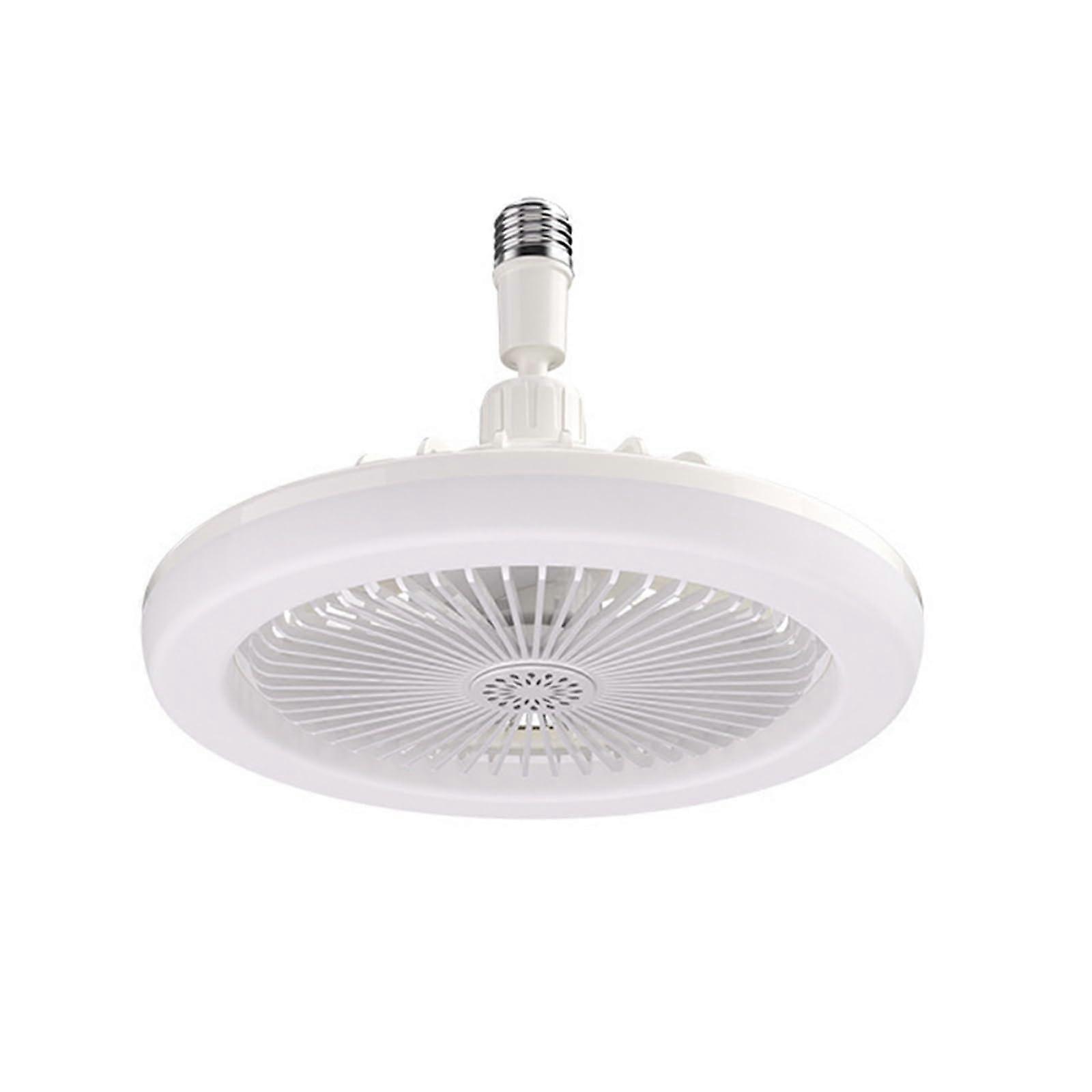 MultiDirectional Socket Ceiling Fans with Lights and Remote Control, 3Color Dimmable LED, White 25cm ScrewIn Fan