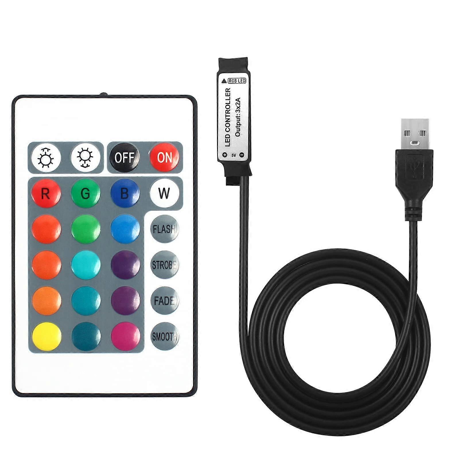 USB LED Strip Controller 5V RGB with Wireless IR Remote 16Color Lighting for 4Pin LED Strips