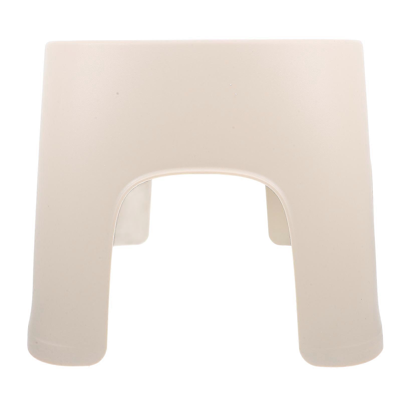Foot Stool Plastic Step Stool for Home Use 1 Piece Beige PVC