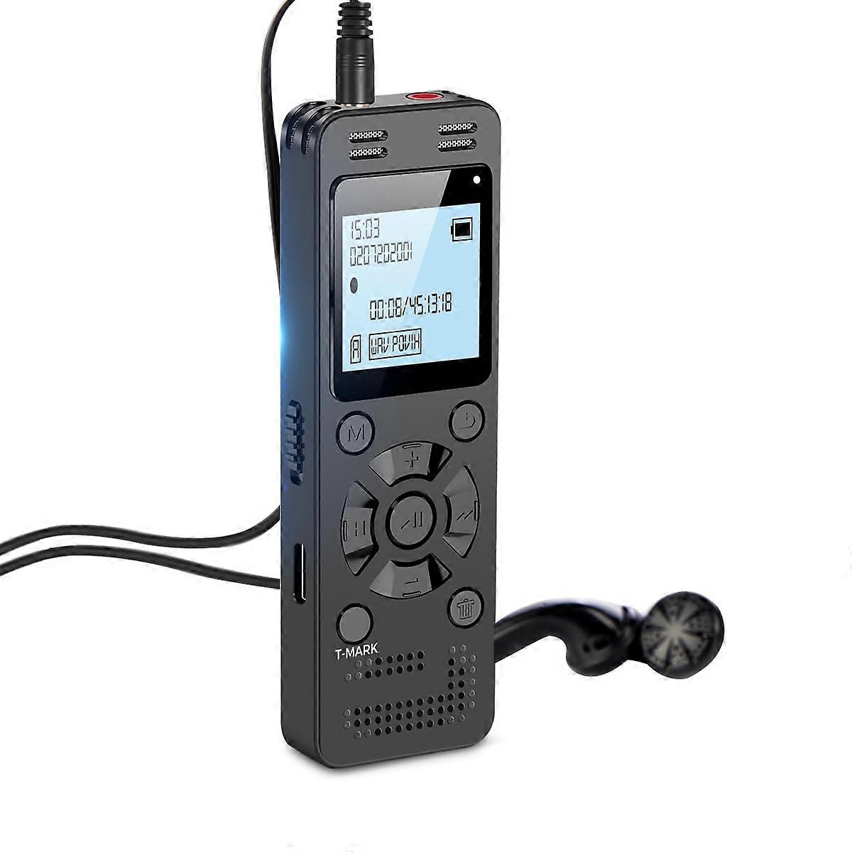 128GB Digital Voice Recorder Voice Activated V618 9296 Hours Playback Password MP3 Player For Lectures And Meetings