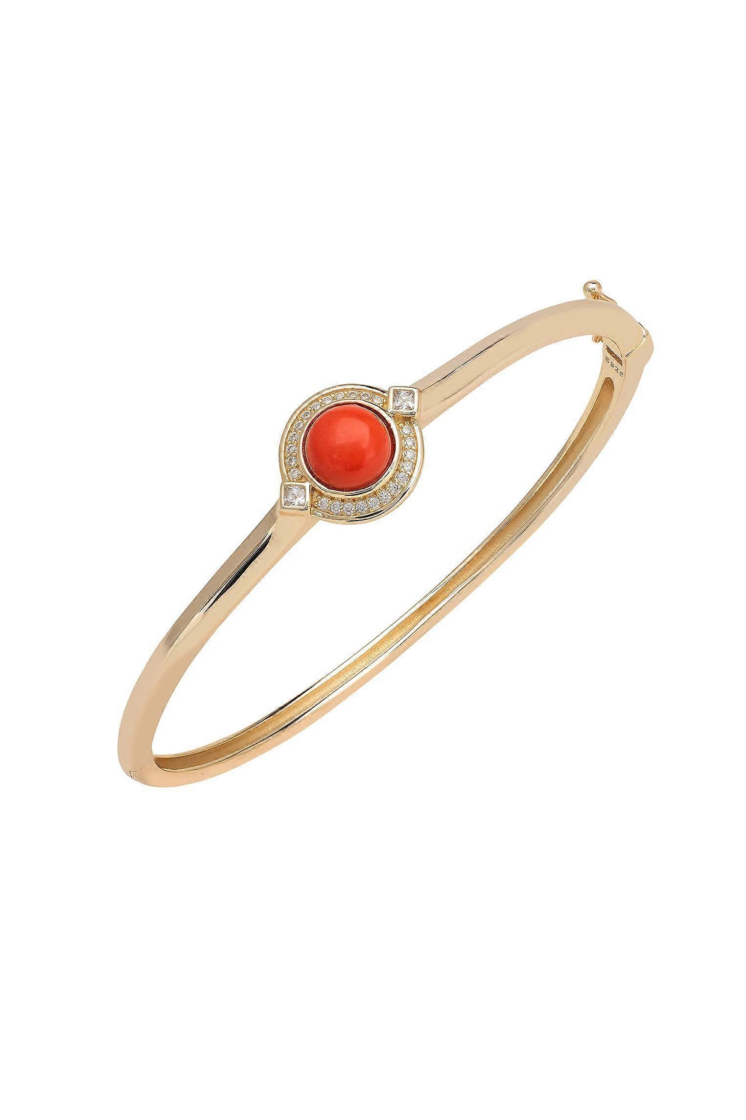 Clara Bow Bangle Coral Gold