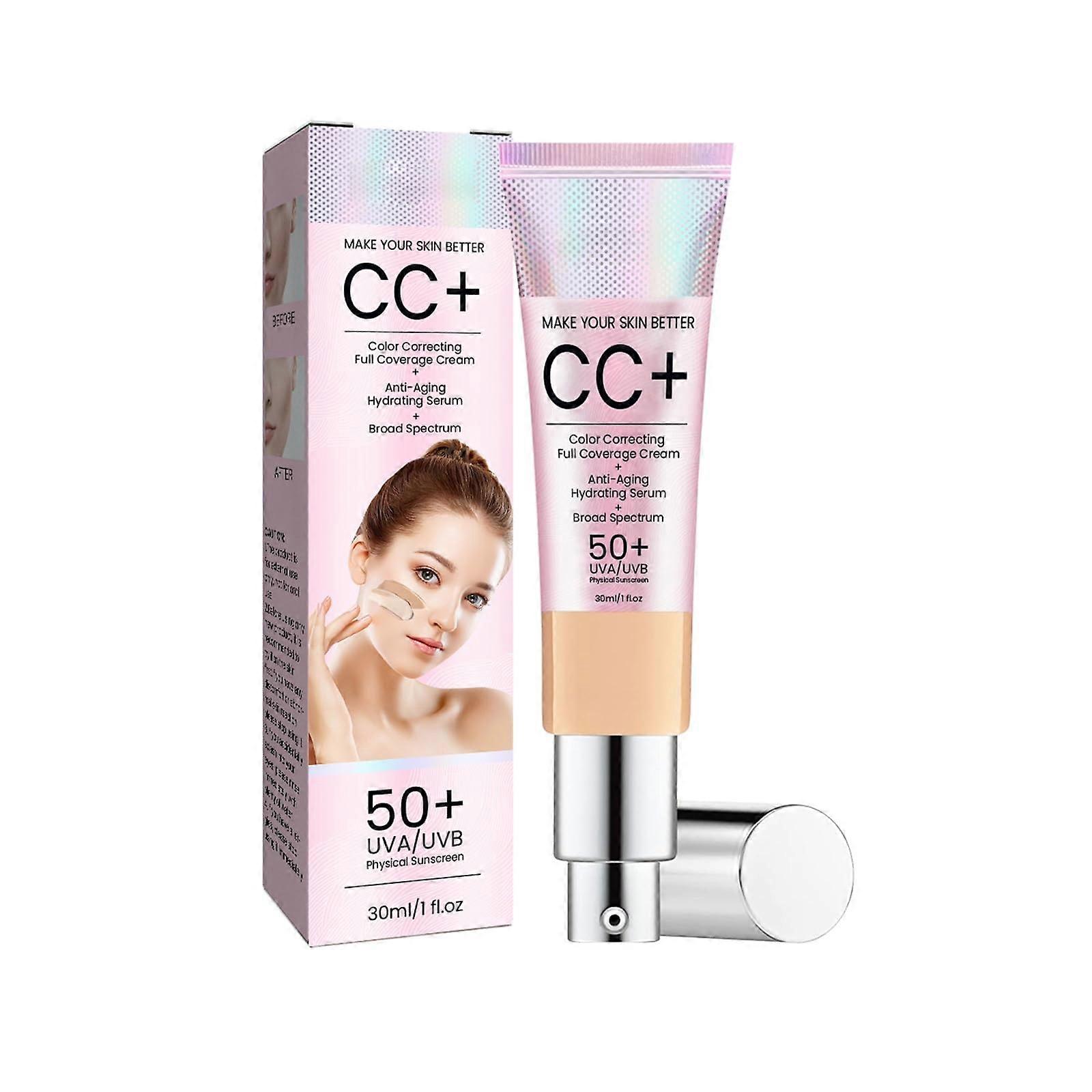 CC Cream SPF 50 Foundation Medium Shade with AllDay Coverage and Lightweight Color Correcting