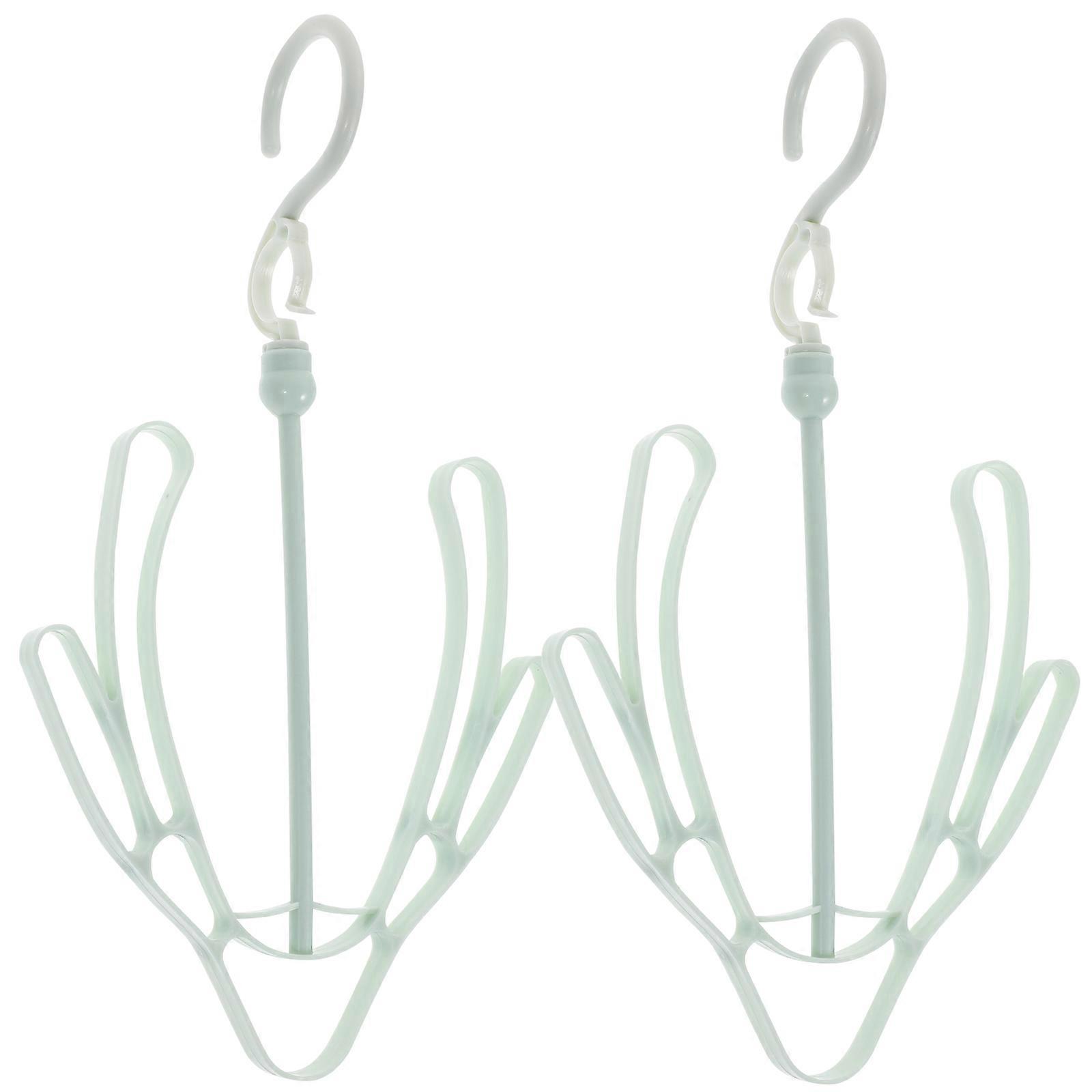 Green Plastic Shoes Drying Rack Hanger for Home Use Lightweight with 2 Side Clips for Boots and Shoes (2Pcs)