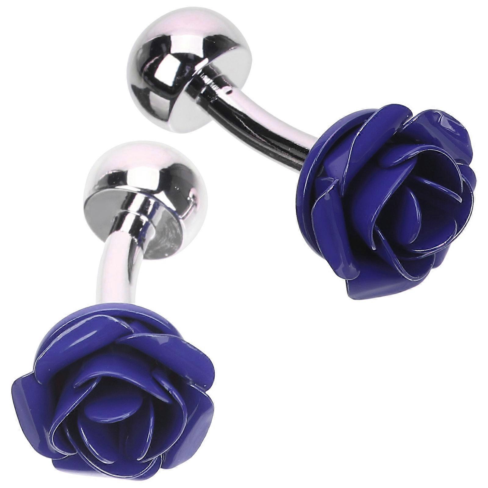 Copper Rose Cufflinks Suit Cufflinks for Decor 2Pcs Blue Color Accessory