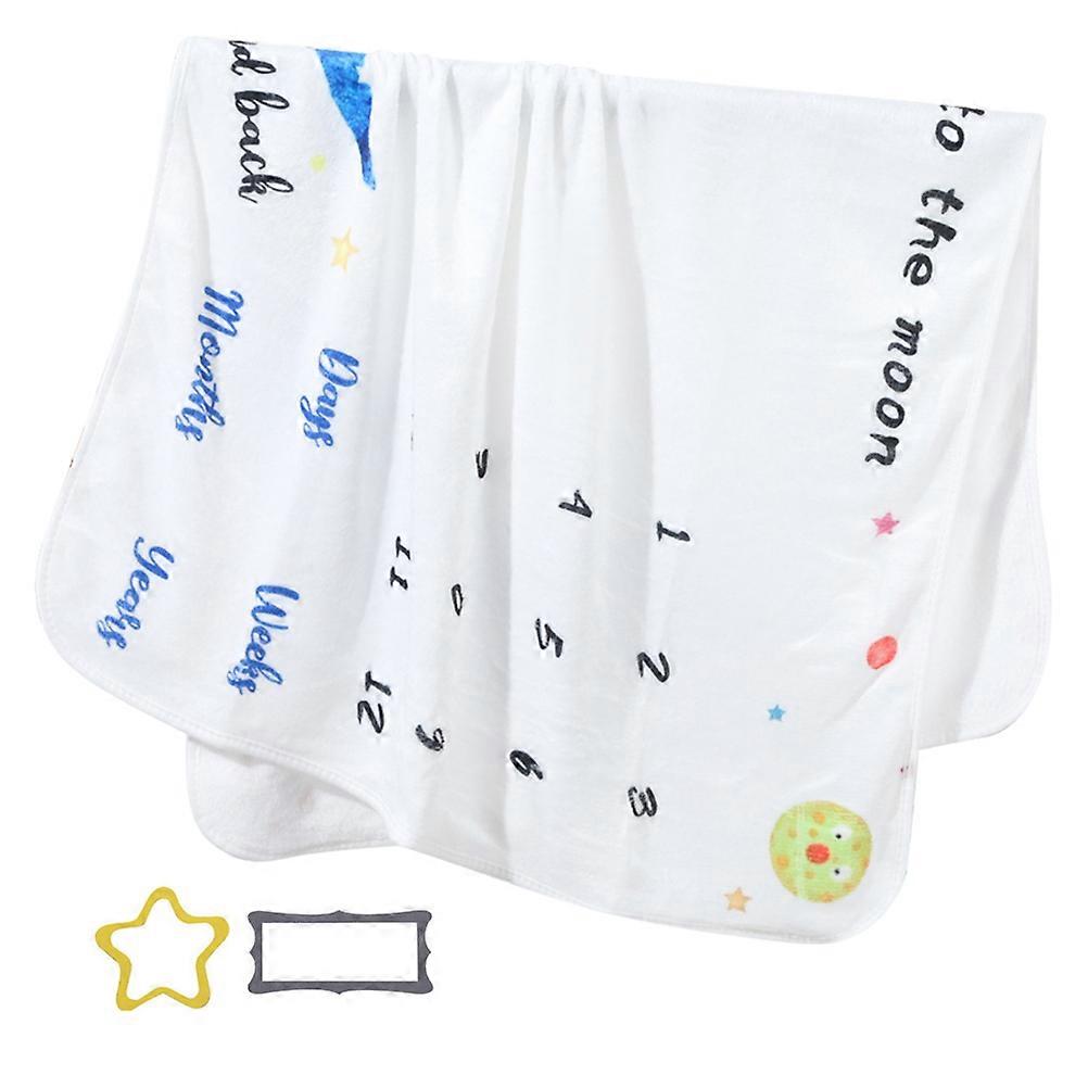 Baby Milestone Blanket For Indoor Photography Rectangular Shape Washable Decoration 2 Sets