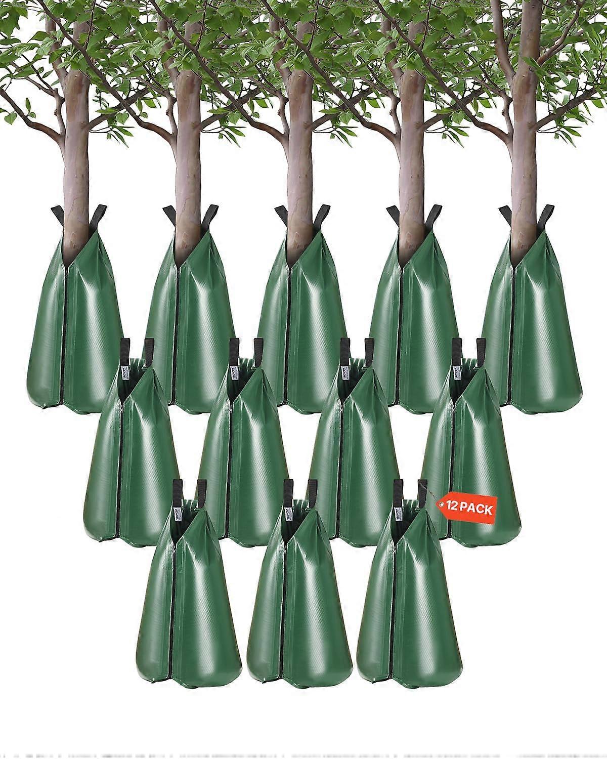 Tree Watering Bags 12 Pack 20 Gallon Slow Release System for Deep Root Hydration and Water Saving