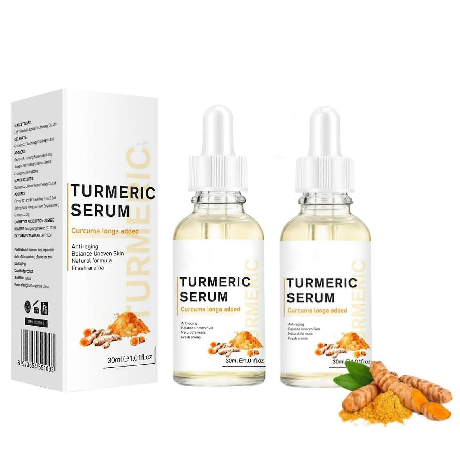 Turmeric Dark Spot Corrector Serum for Face and Body, Brightening for Hyperpigmentation, 2Pack