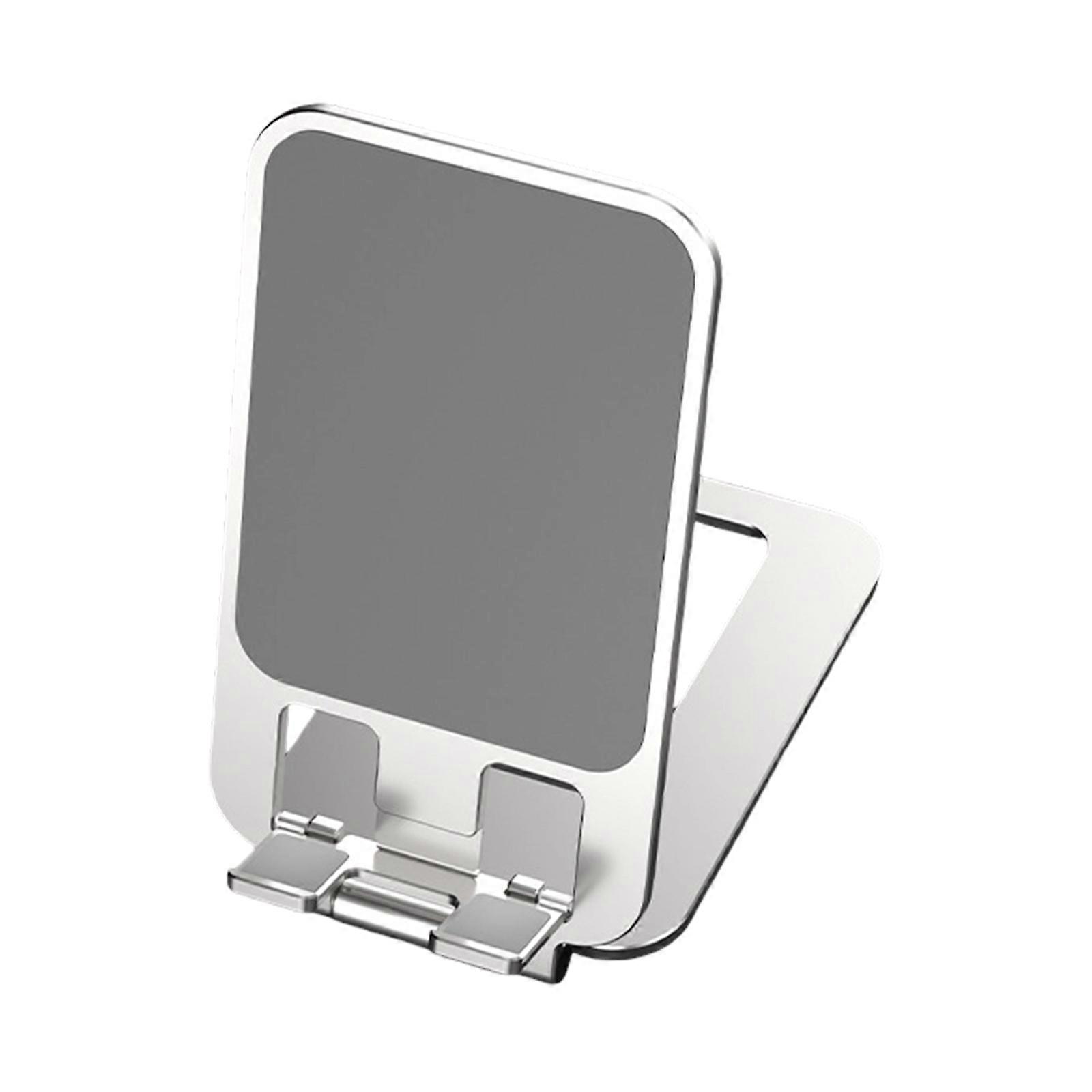 Strong Aluminum Portable Foldable Phone Stand 210 Degrees Adjustable Angle Bracket for Enhances Viewing Experience  Silver