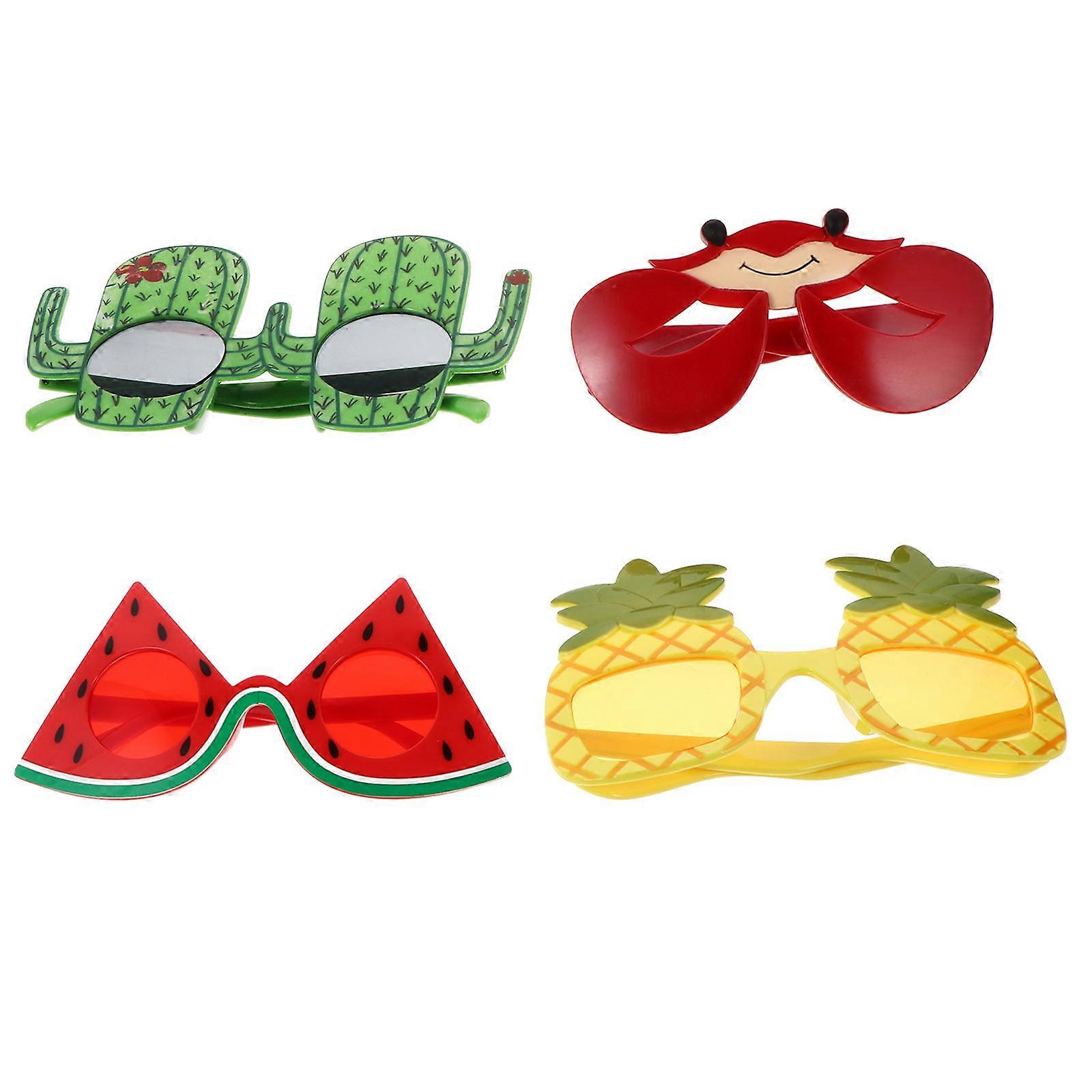 Novelty Eyeglasses Creative Glasses for Decoration Use 4Pcs Plastic Assorted Color
