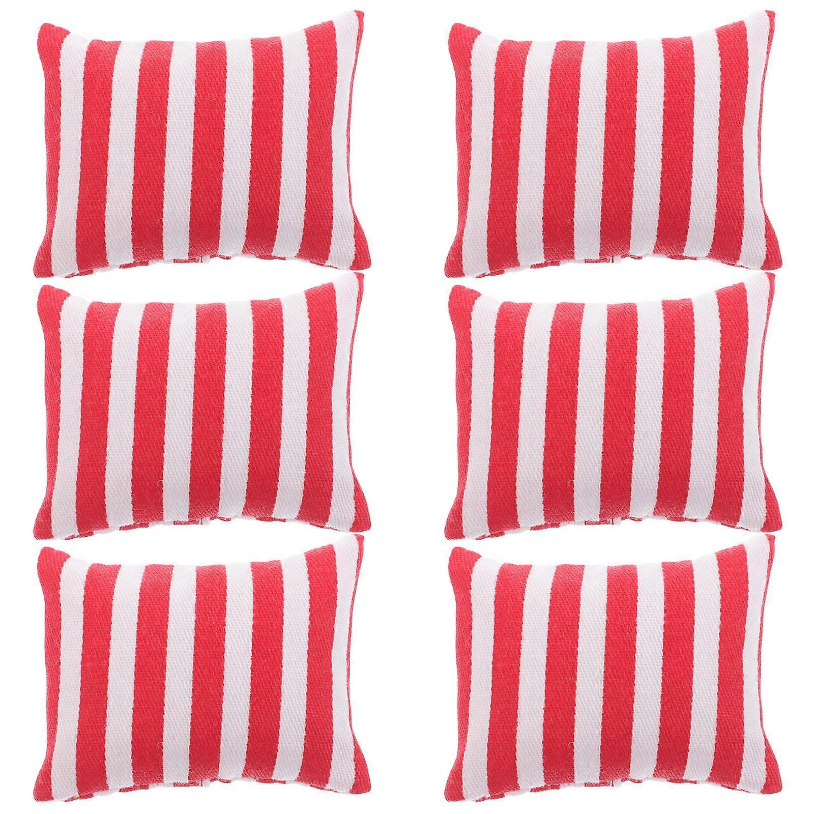 Miniature Sofa Bed Accessories for Decoration 6Pcs Tiny Dollhouse Pillows