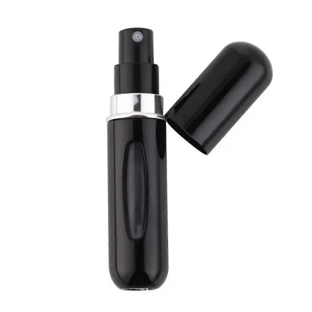 Travel Perfume Atomizer 5ml Refillable Spray Bottle 2 Pack Black with Easy Refill Pump and Fine Mist