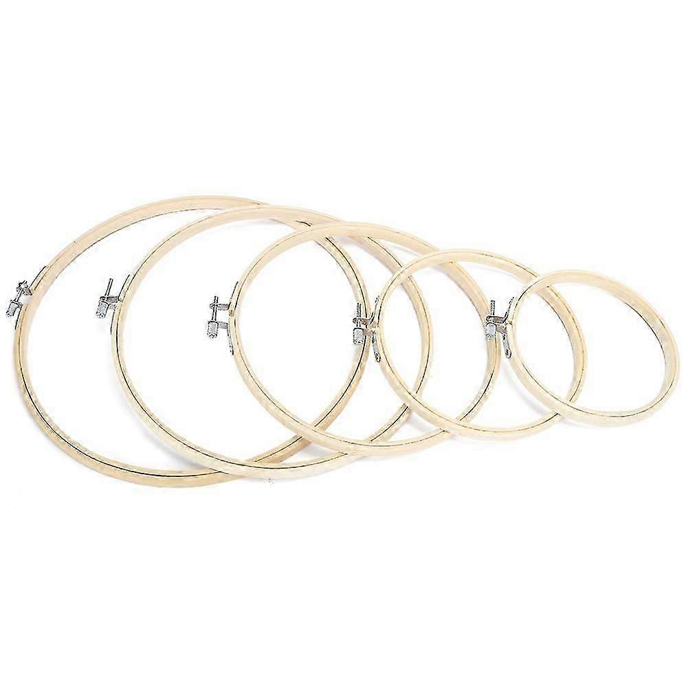 5Pcs Round Embroidery Hoops Cross Stitch Frame Ring Loop Bamboo Hand Sewing Tools