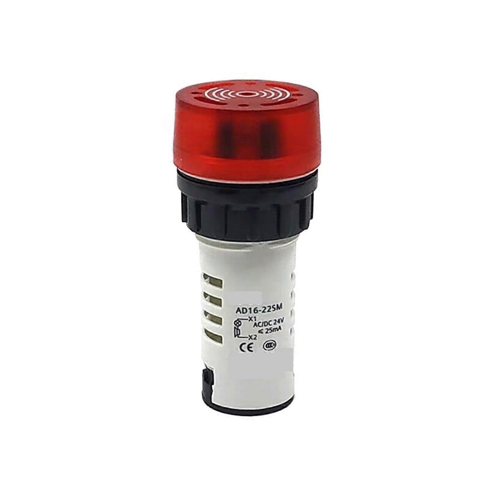 Warning Buzzer Red Flash Alert Intermittent Sound 22mm Panel Mount Industrial Alarm Buzzer