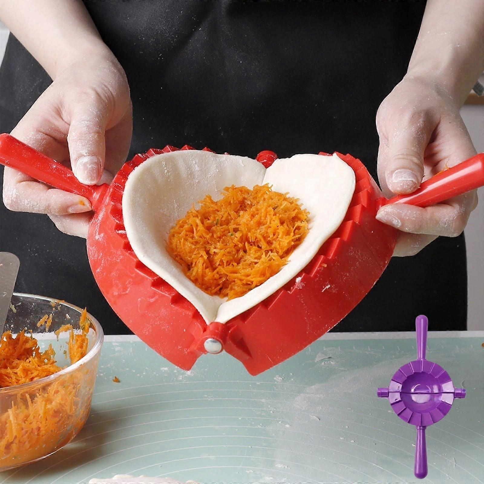 Dumpling Maker Mold with Handles FoodGrade Plastic Easy Release Kitchen Tool 2.8 Inches Purple