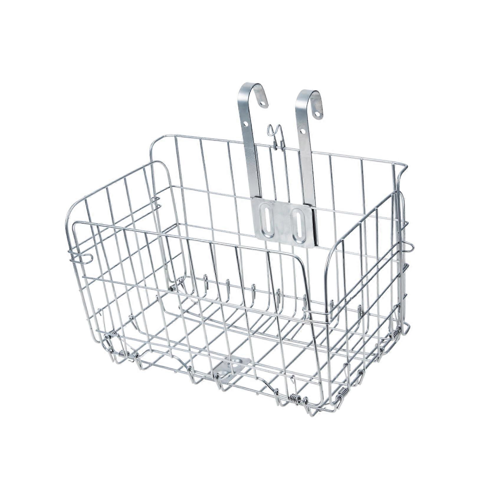 Folding Bike Front Basket with Large Capacity Storage and Easy Attach Hooks for  Items