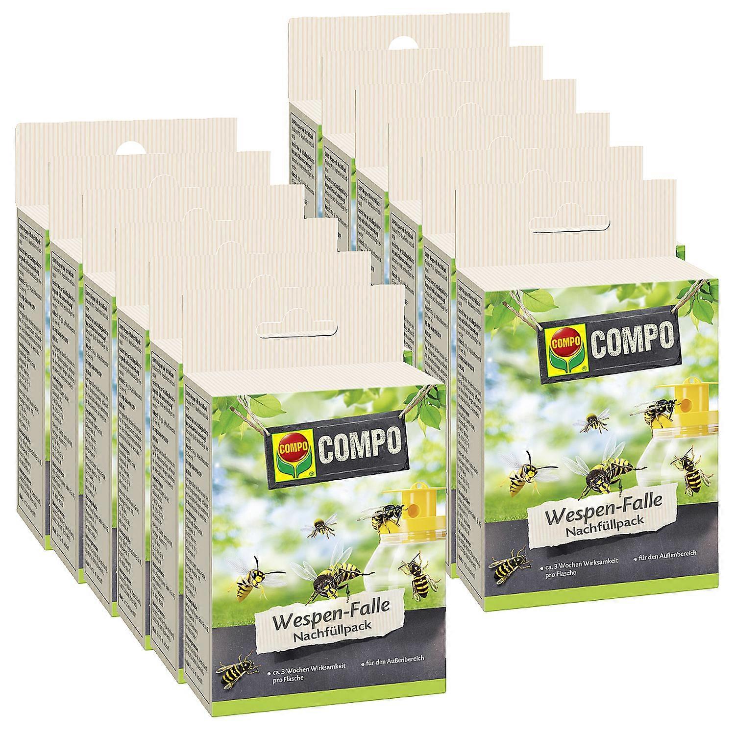 12 x COMPO Wasp Trap Refill Pack, 2 pieces