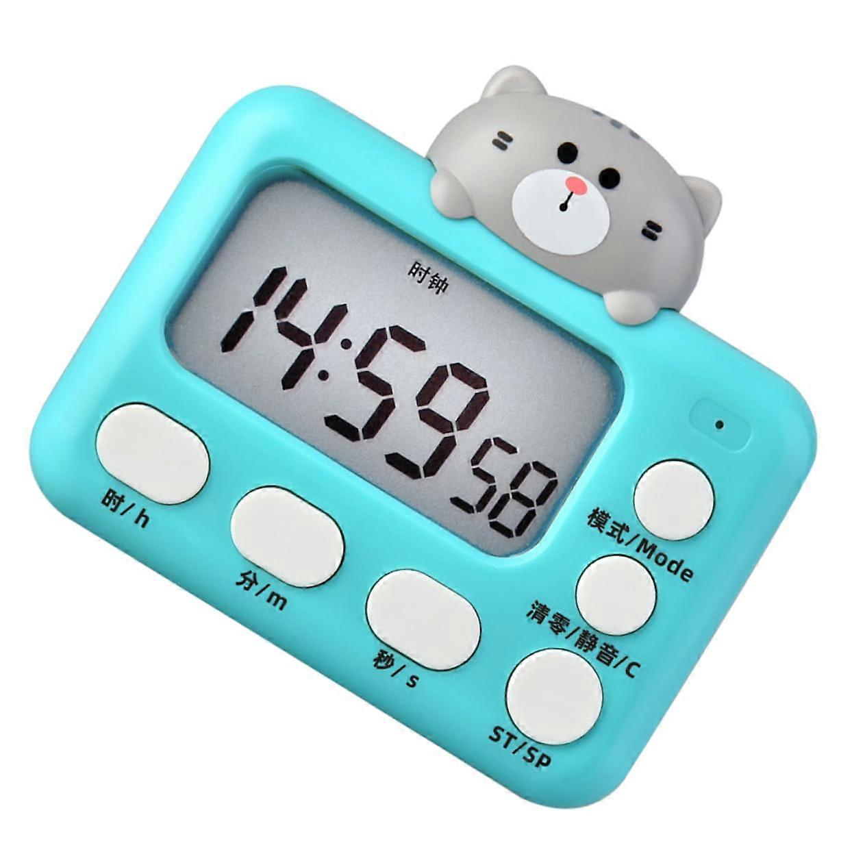 Digital Kitchen Timer Cute Cat Design with Clear LED Display for Baking Cooking and Studying