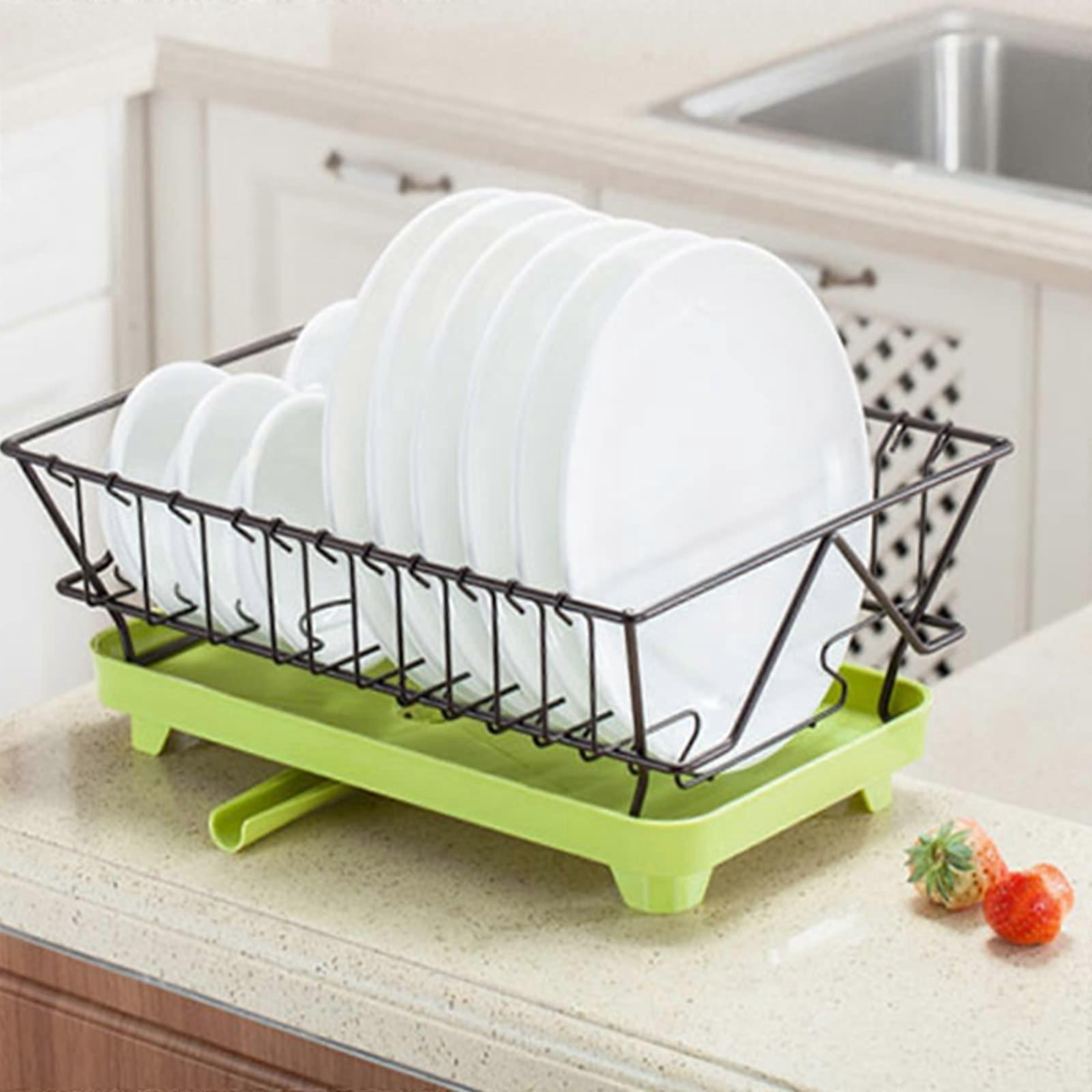 Over Sink Dish Drying Rack Adjustable Rustproof Stainless Steel Dish Drainer for Kitchen Counter