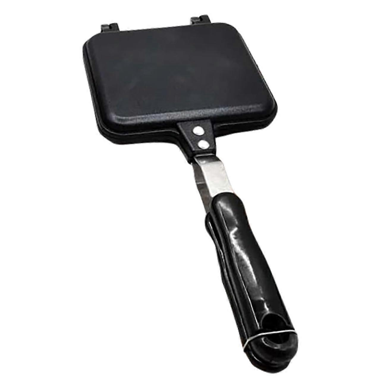 DoubleSided NonStick Sandwich Maker Pan with HeatResistant Handle for Easy Breakfast Cooking