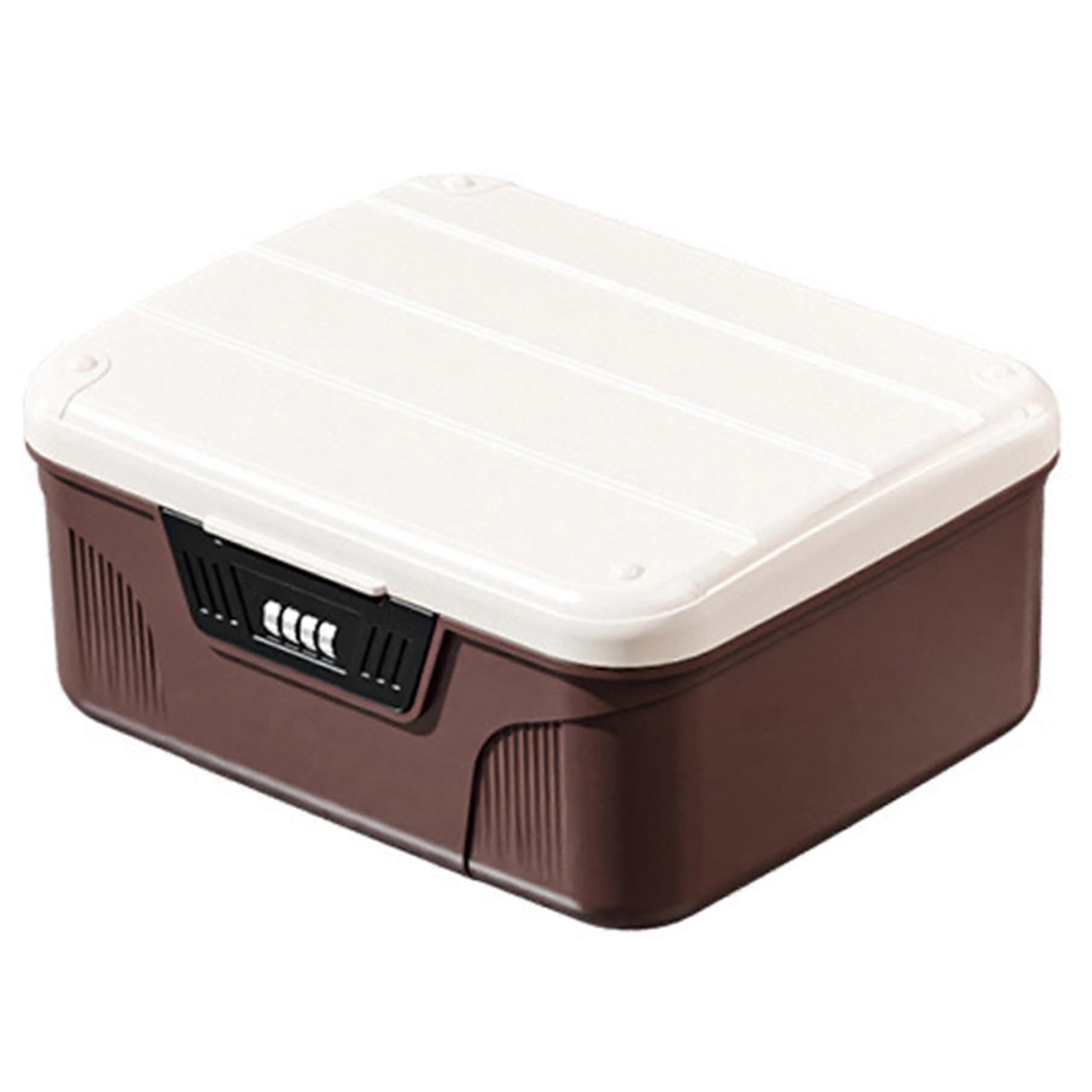 Medicine Lock Box with 4Digit Combination, Large Capacity Pill Storage for Fridge with Partition