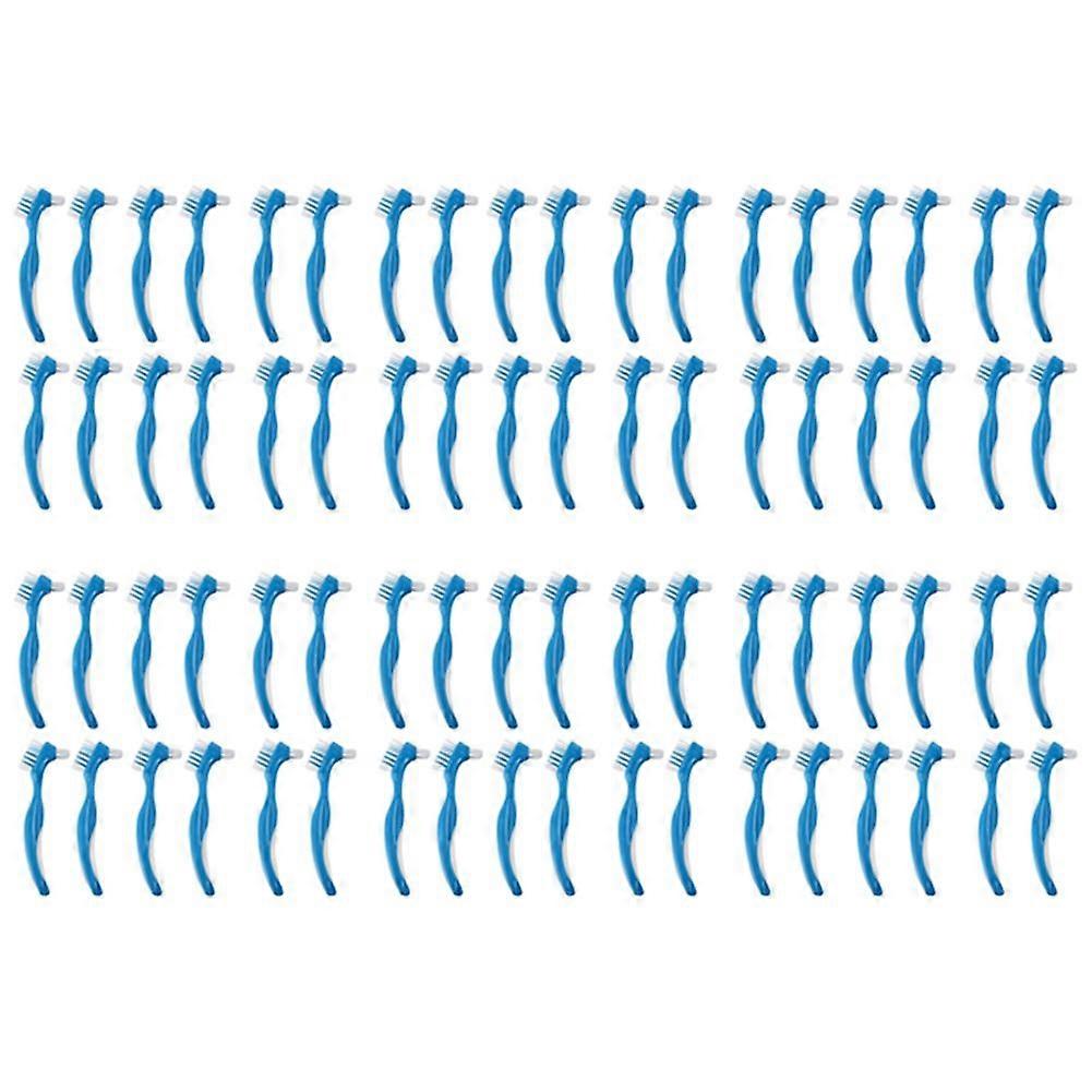 72 Pack Denture Brush Hard Denture Cleaning Brush False Teeth Brush Toothbrush